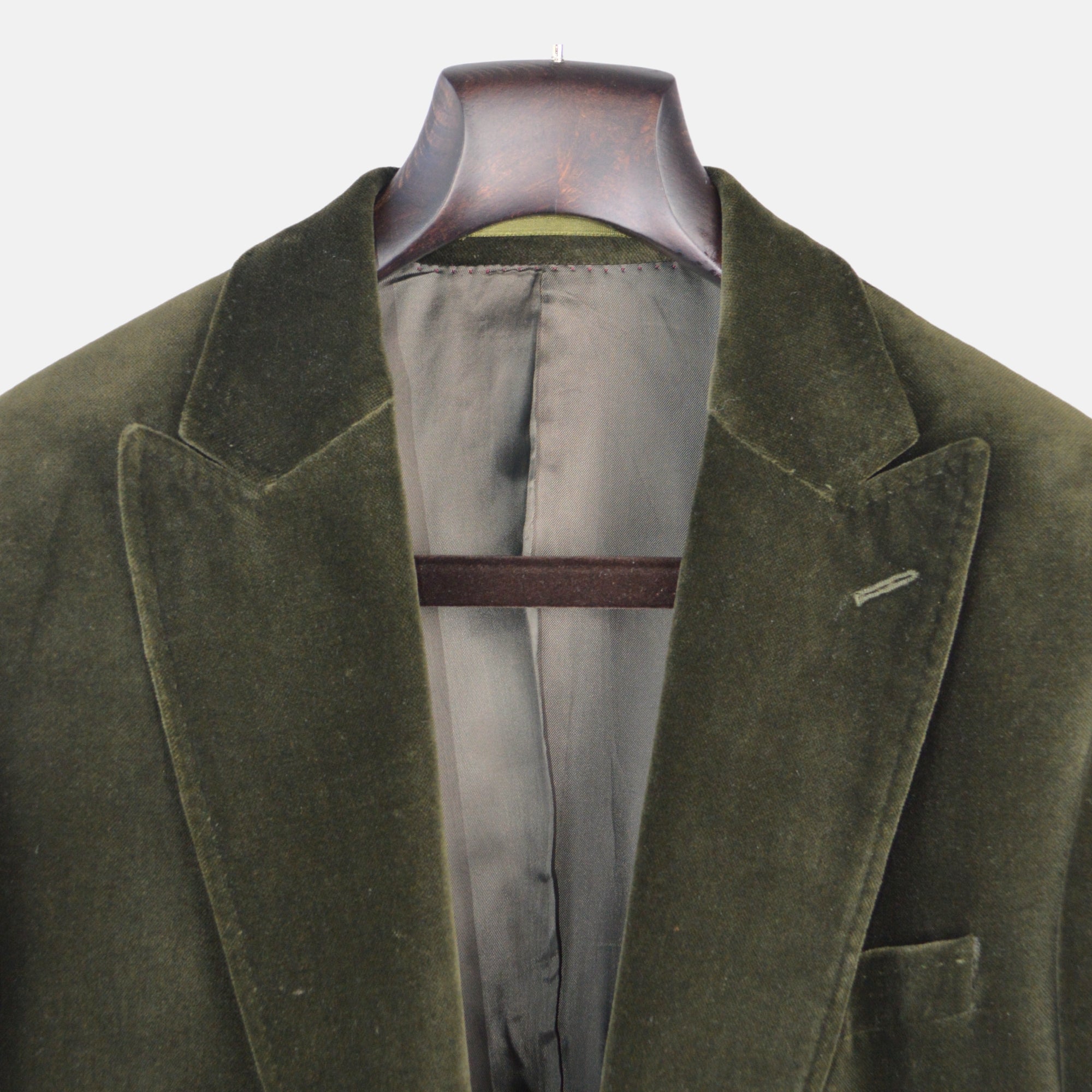 Green Velvet Blazer made of Cotton/Modal (EU 52)