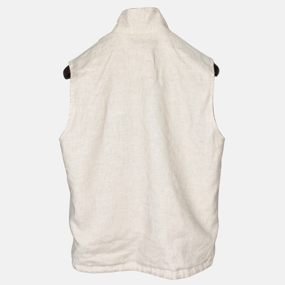 Red-Offwhite/Striped Reversible Vest (S)