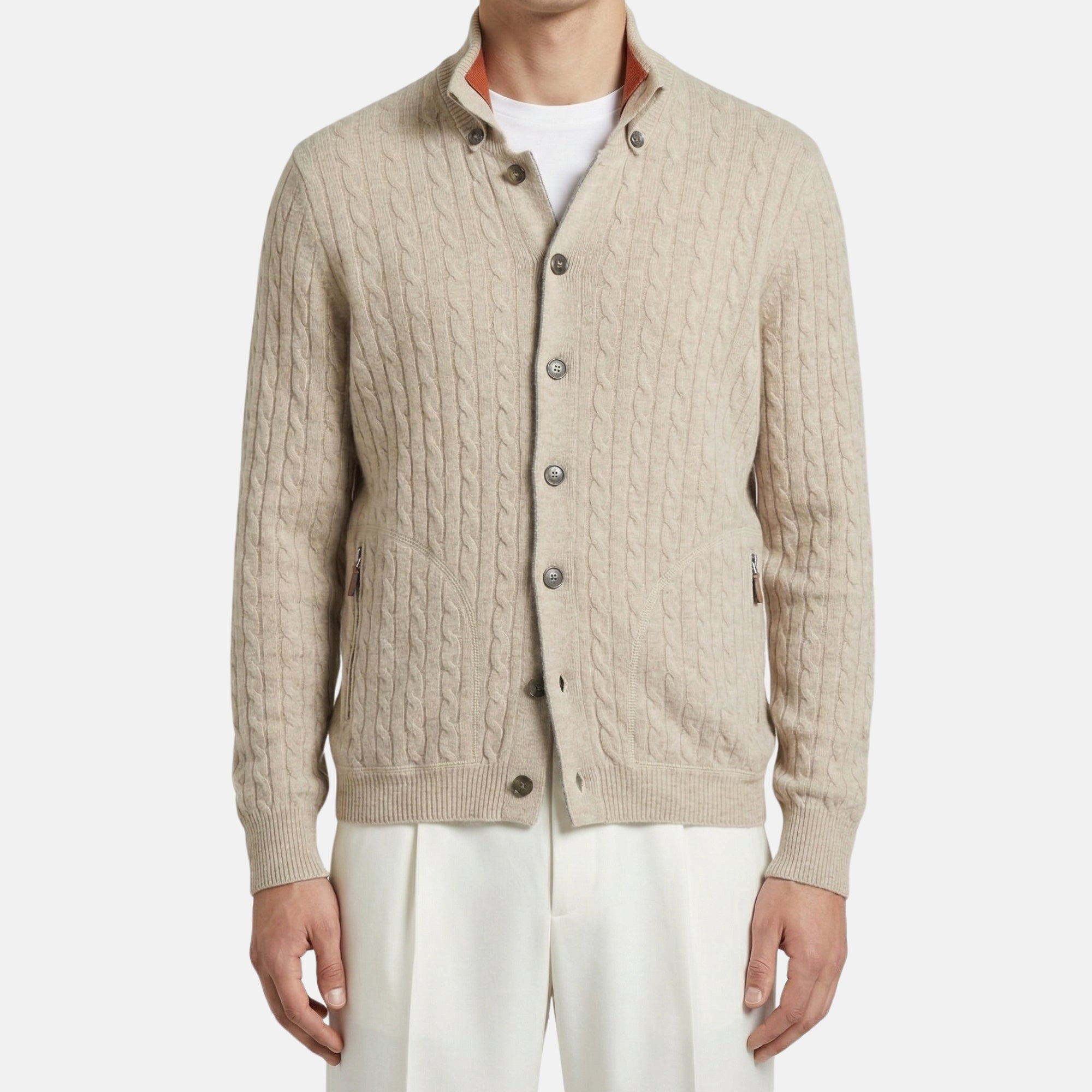 Beige Cashmere Cardigan (EU 50)