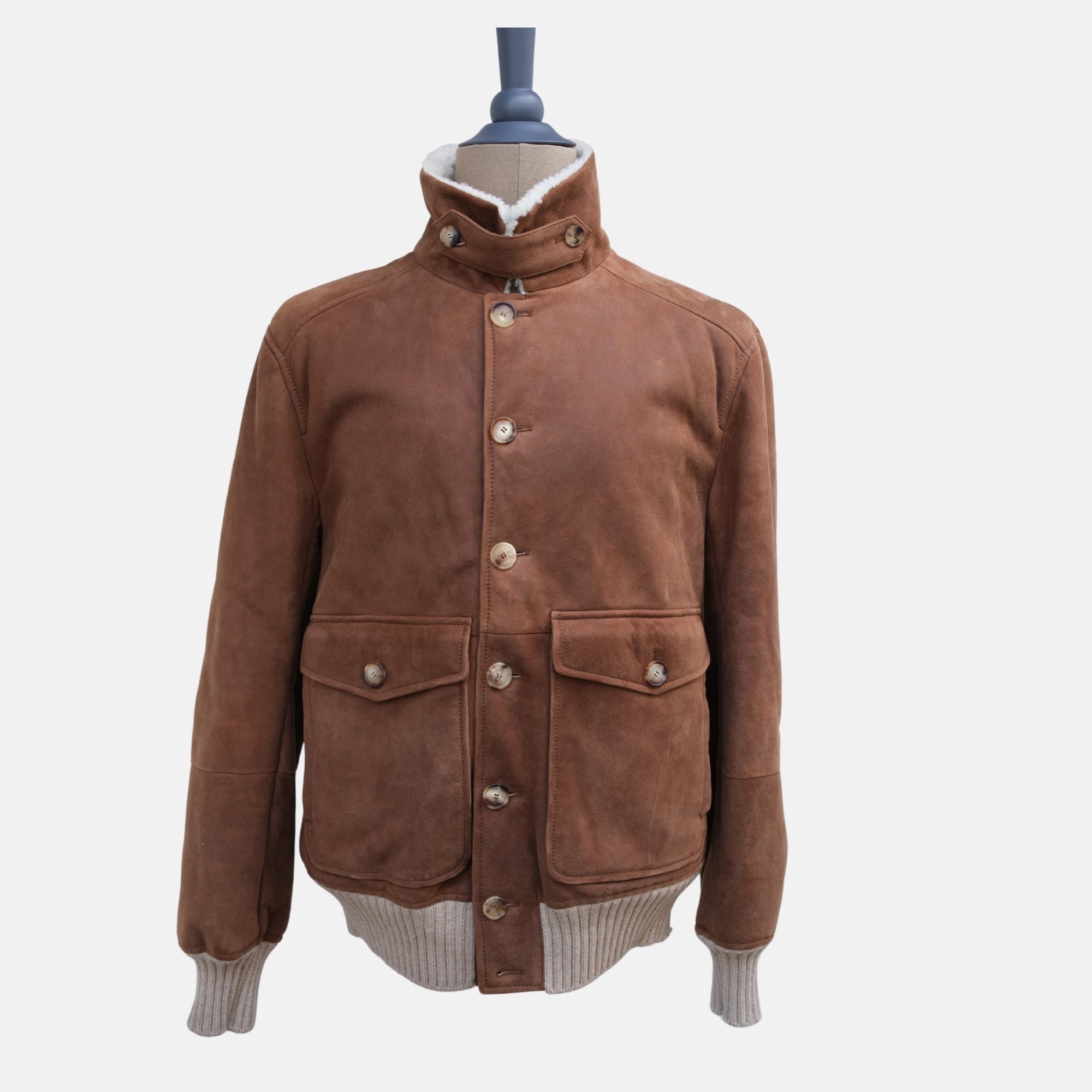 Braune Shearling Jacke (M)