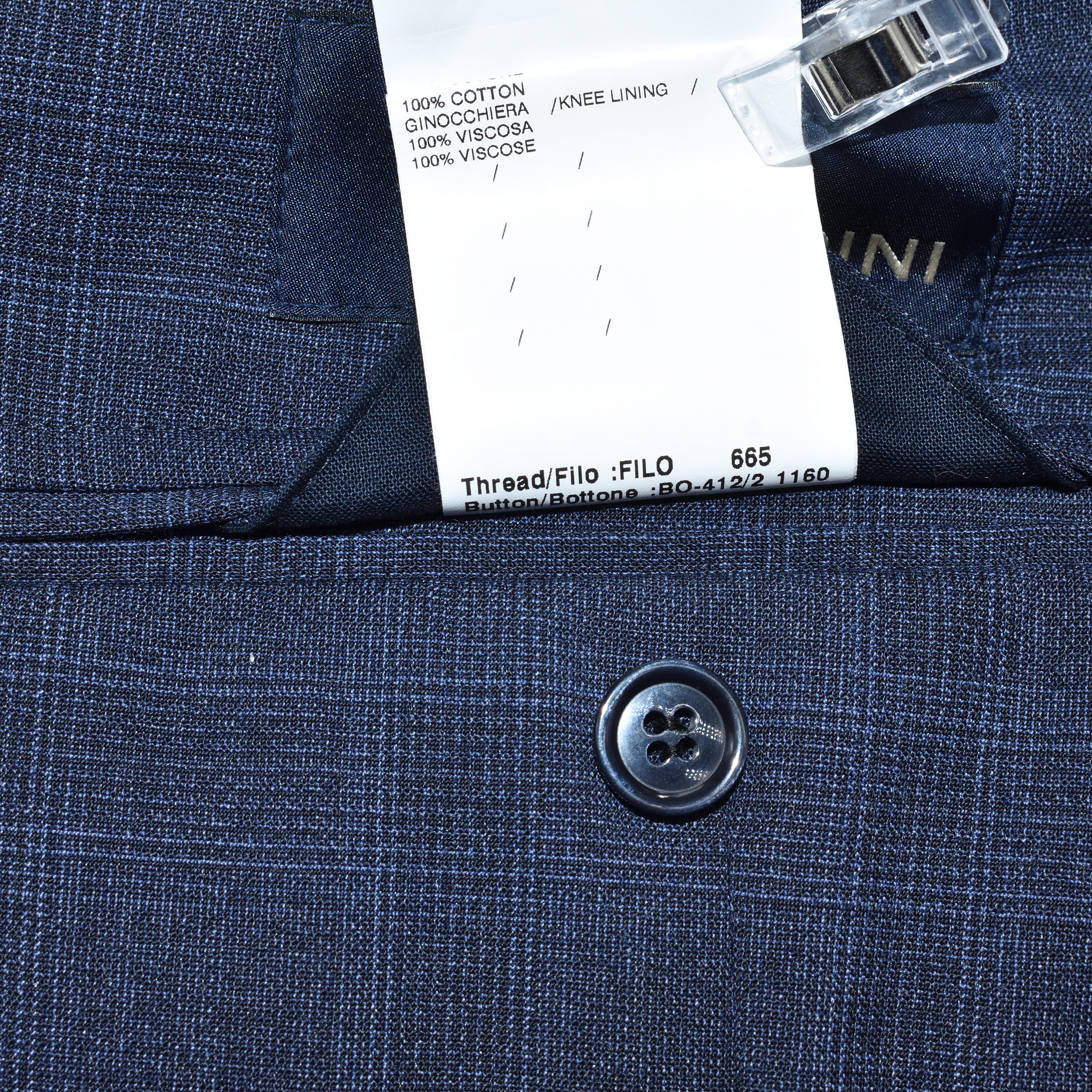 Blue Checkered Suit made of Polyester/Wool (EU 50)
