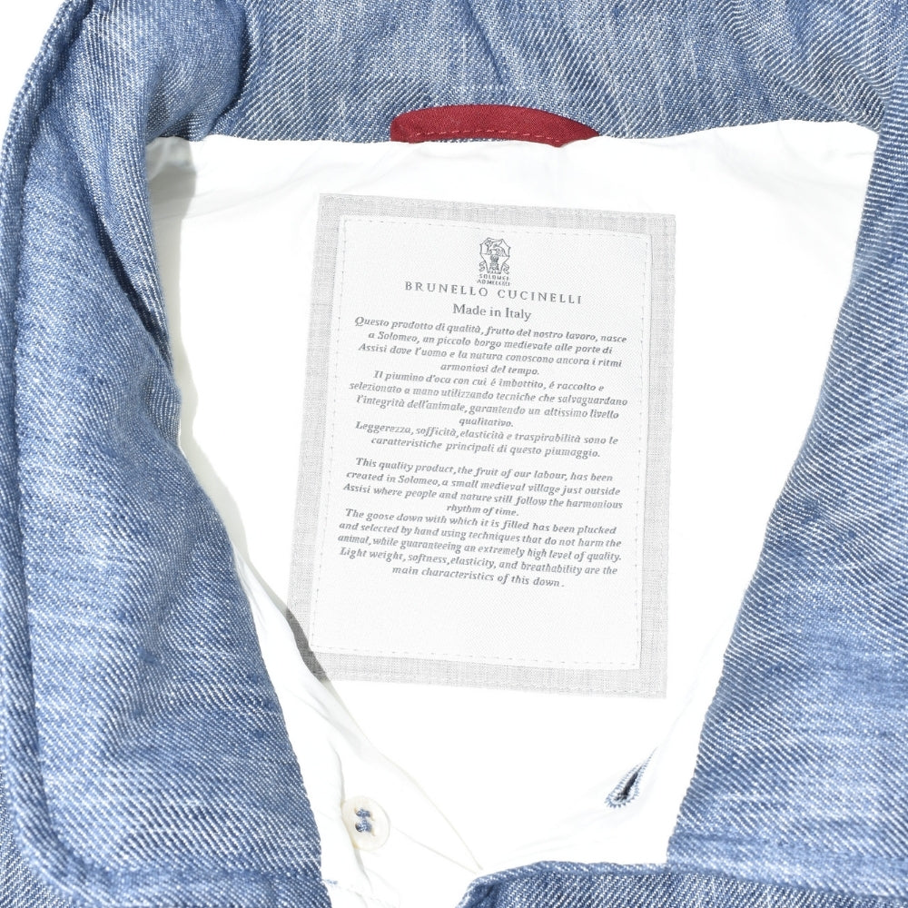 Blue Linen Down Vest