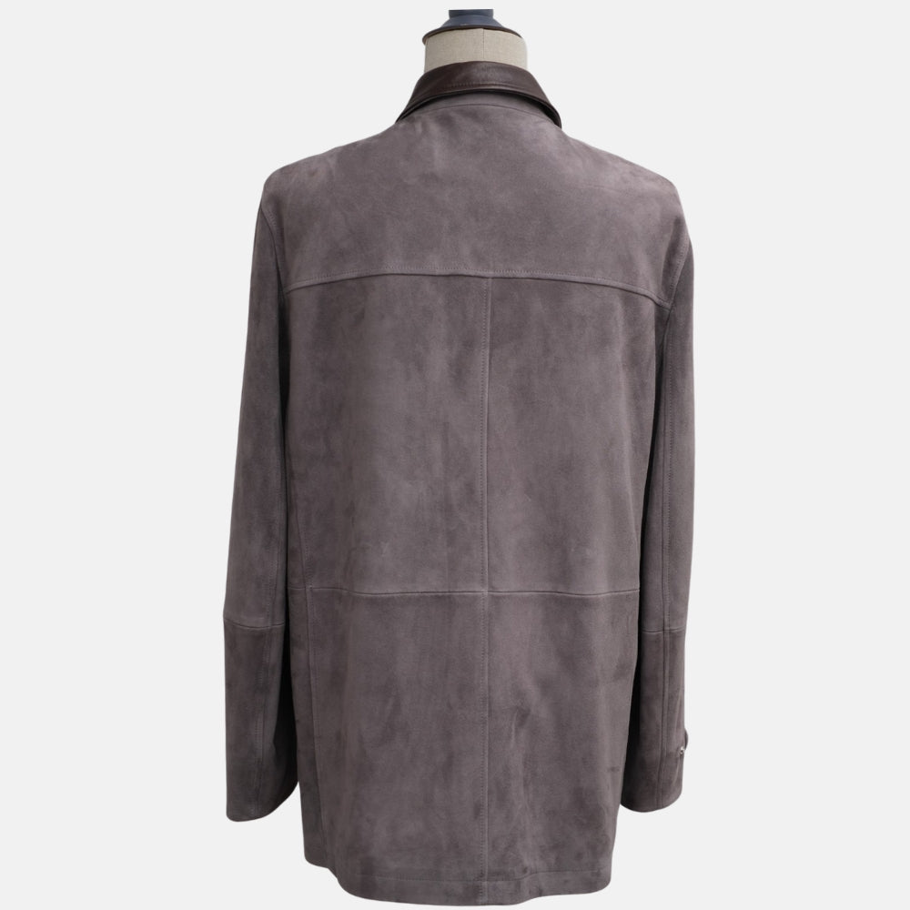 Grey Suede Fireman's Jacket (M)
