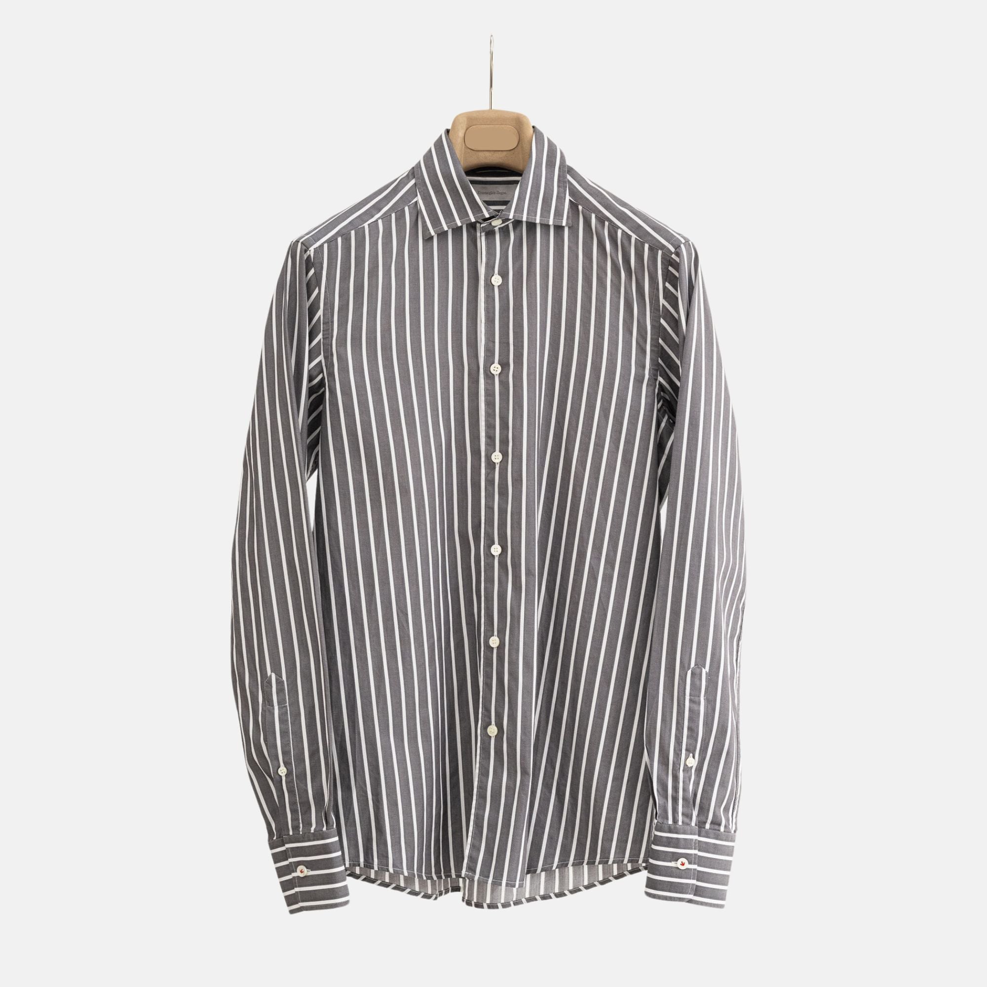 Grey/White Striped Cotton Shirt (S)