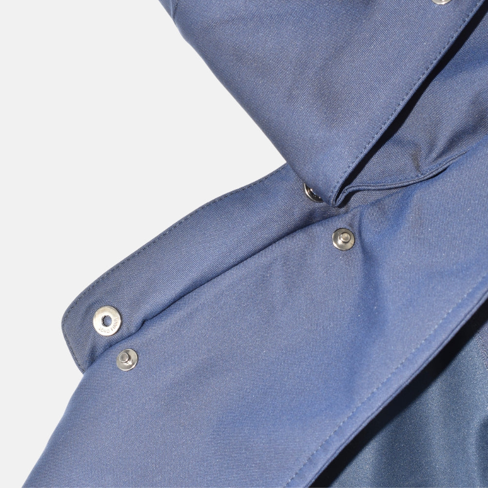 Navy Hooded Rain Jacket made of Virgin Wool/Polyamide (L)