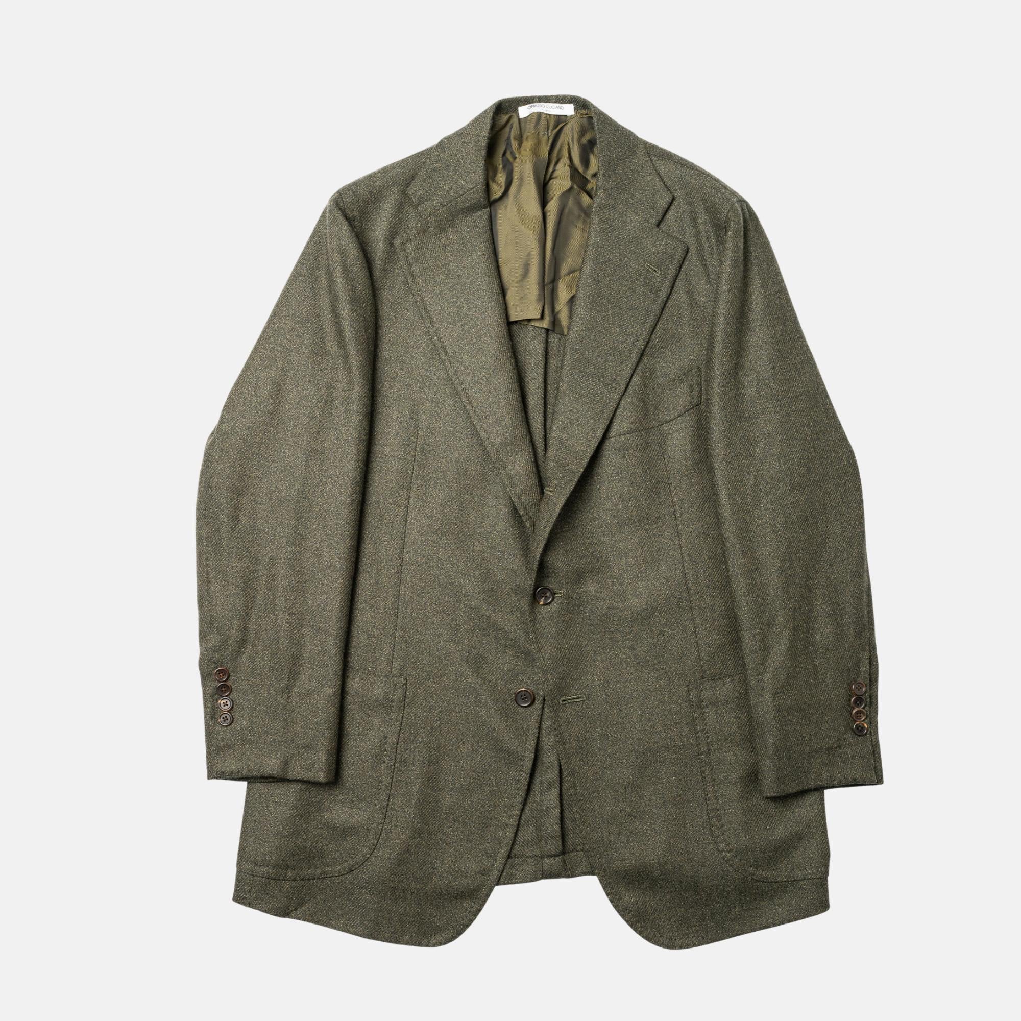 Olive Green Blazer made of Wool/Silk