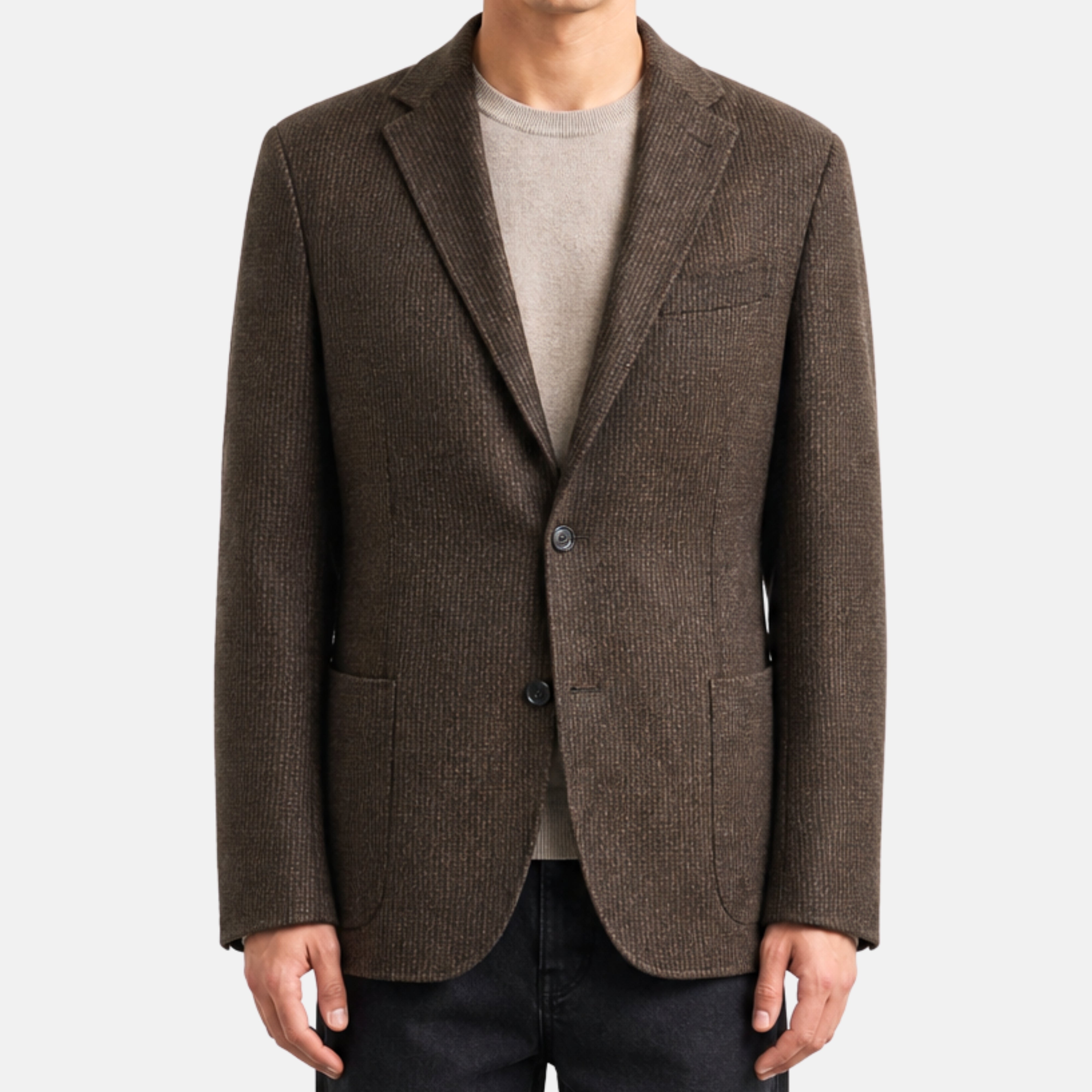 Brown-Black Patterned Blazer made of Cashmere (EU 48)