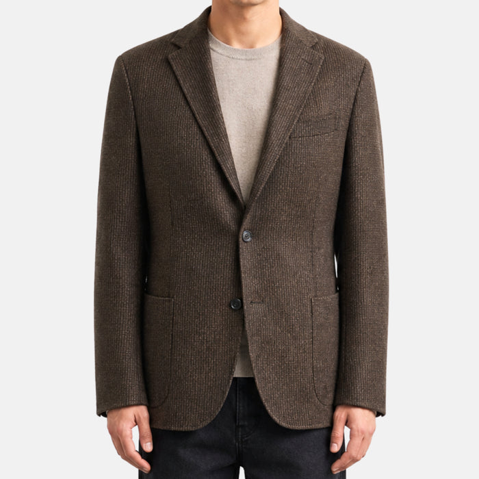 Brown-Black Patterned Blazer made of Cashmere (EU 48)