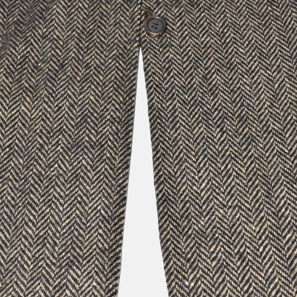 Brown Herringbone Wool/Cashmere Coat (EU 48)