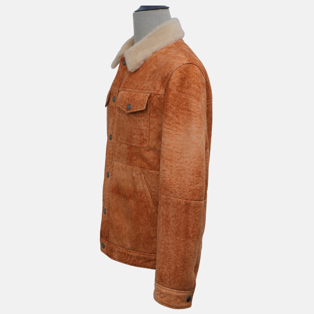Cognac Shearling Jacket (M)