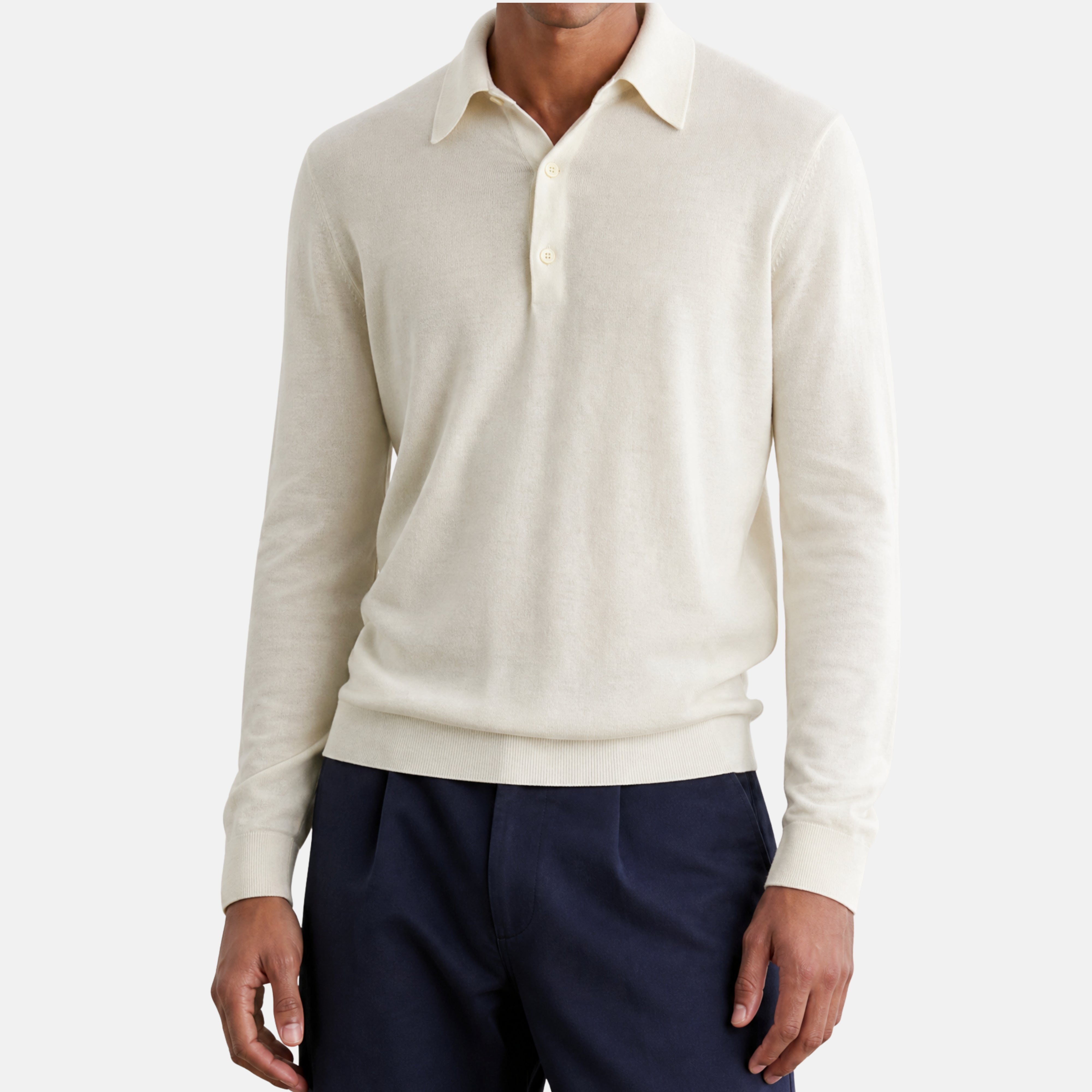 Off-White Polo Sweater made of Cashmere/Silk (EU 52)