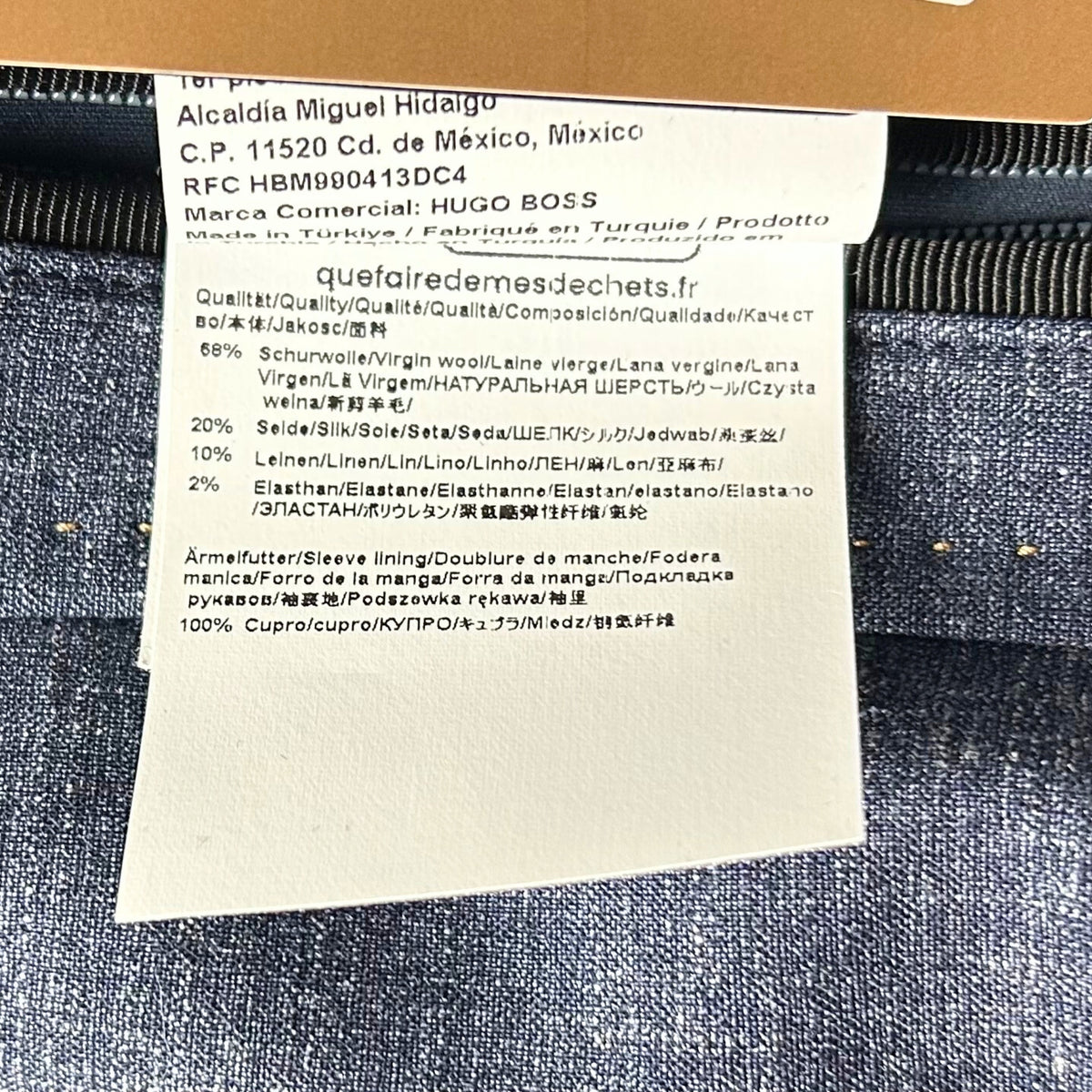 Navy Melange Coat made of Virgin Wool/Silk/Linen/Elastane (EU 48)