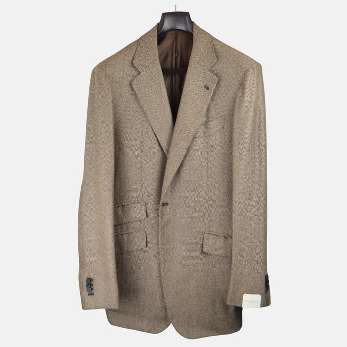 Brown Herringbone Blazer made of Cashmere (EU 50)