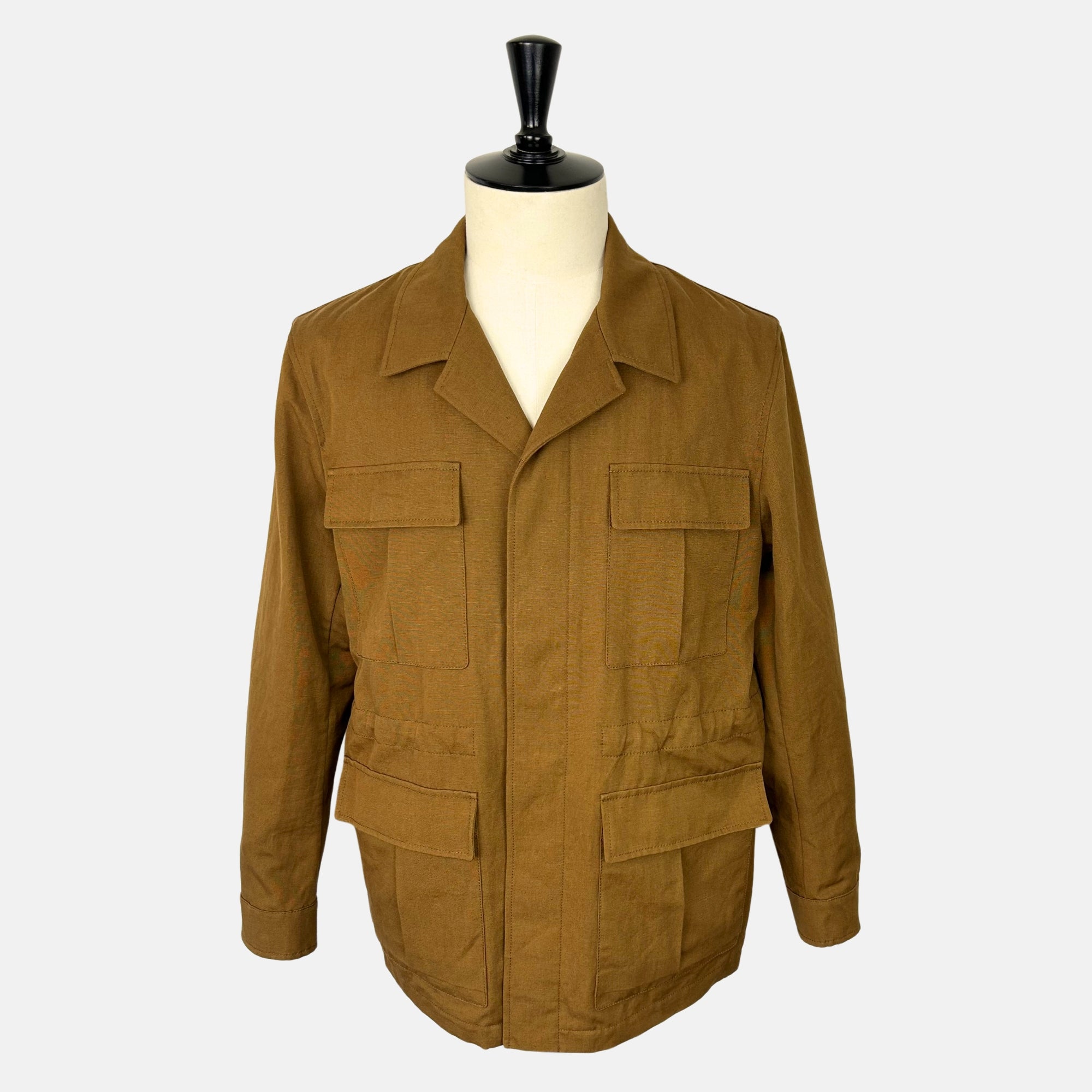 Brown Field Jacket made of Cotton/Linen (M)