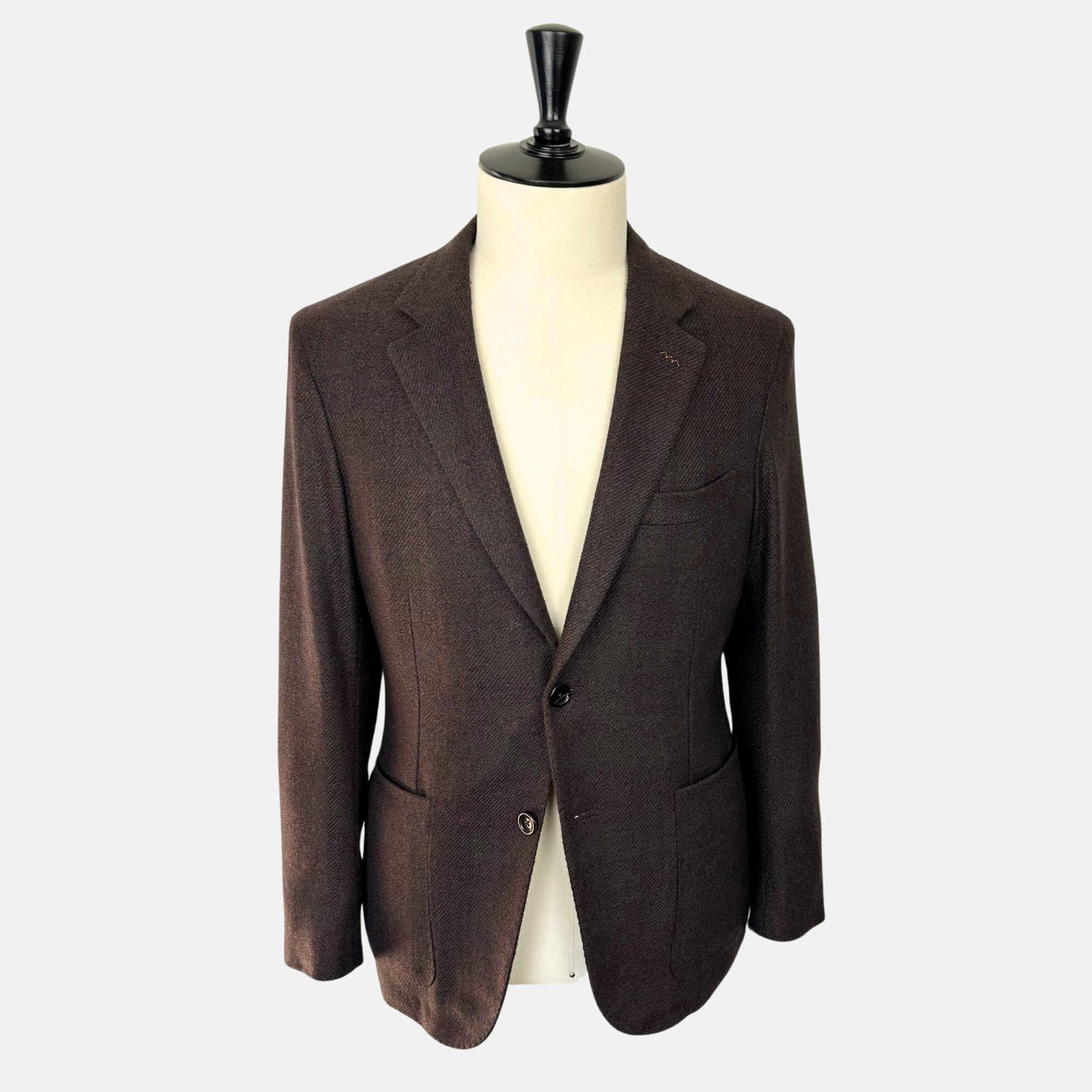 Brown Patterned Blazer made of Cashmere/Silk/Wool (EU 48)