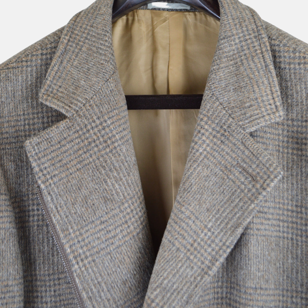 Brown Checked Coat made of Wool/Alpaca (EU 56)
