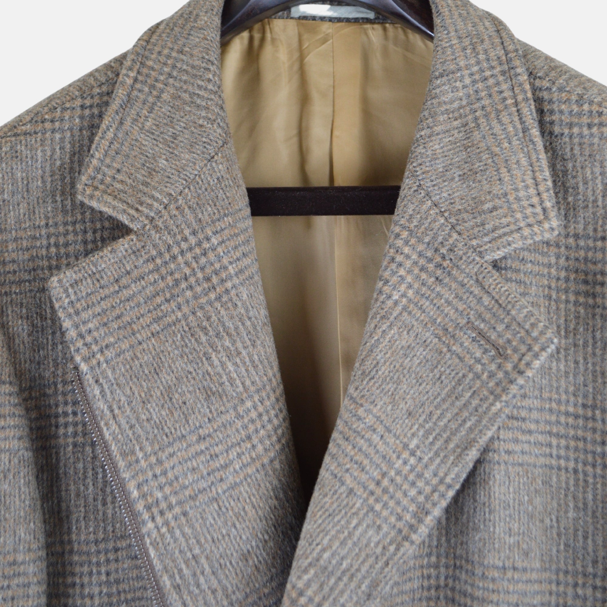 Brown Checked Coat made of Wool/Alpaca (56)