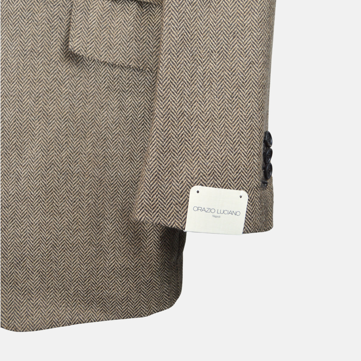 Brown Herringbone Blazer made of Cashmere (EU 50)