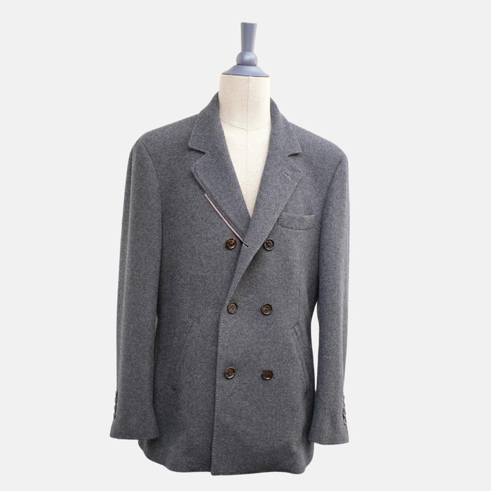 Grey Cashmere Pea Coat (EU 52)