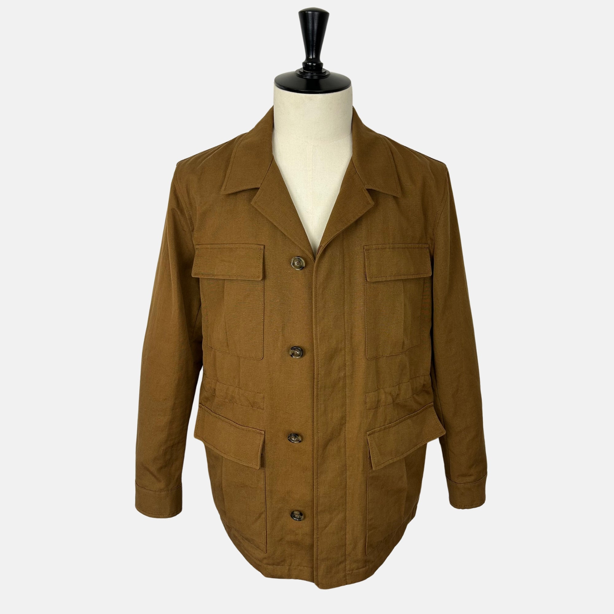 Brown Field Jacket made of Cotton/Linen (M)