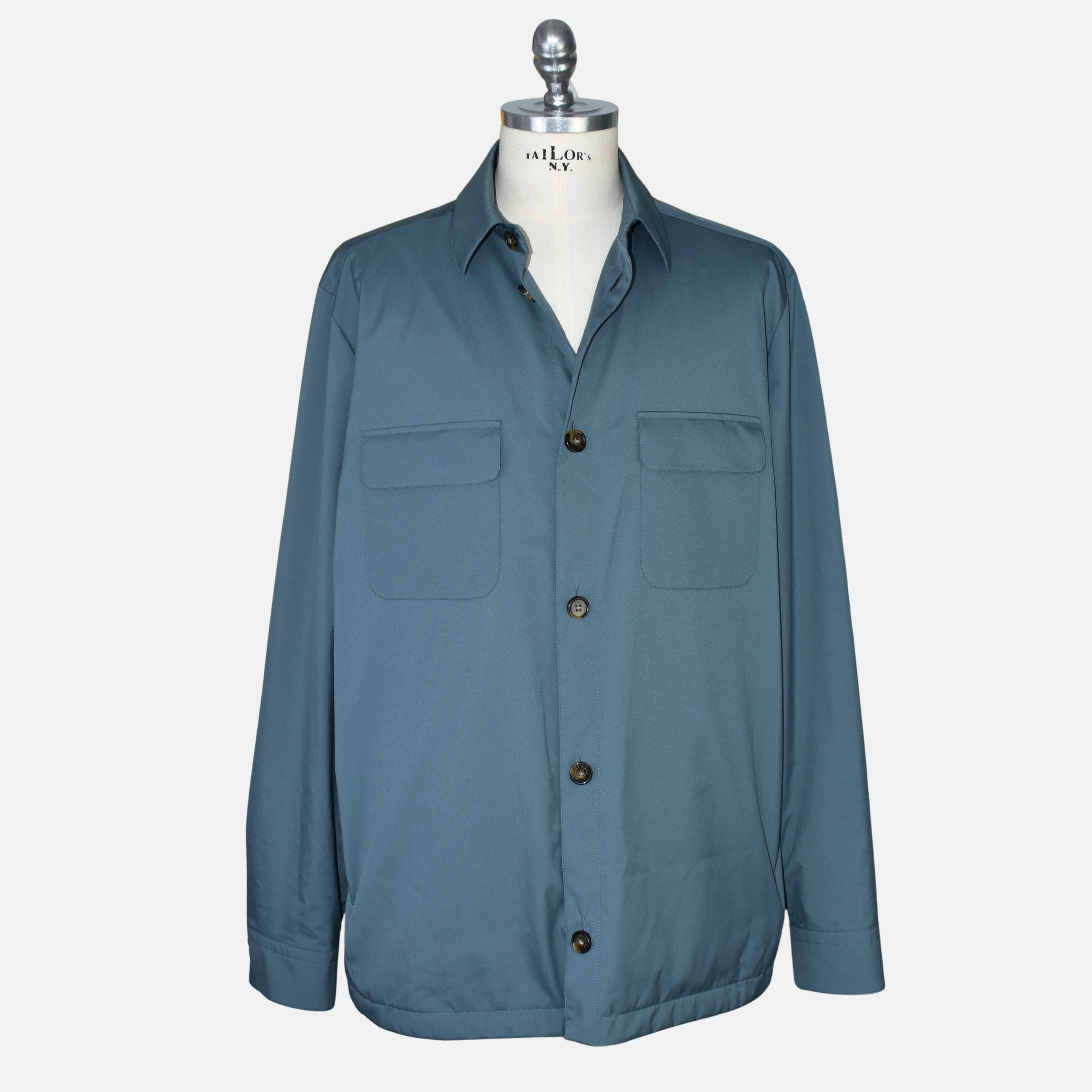 Loro Piana Storm System jacket on a tailor's dummy, three-quarter front view