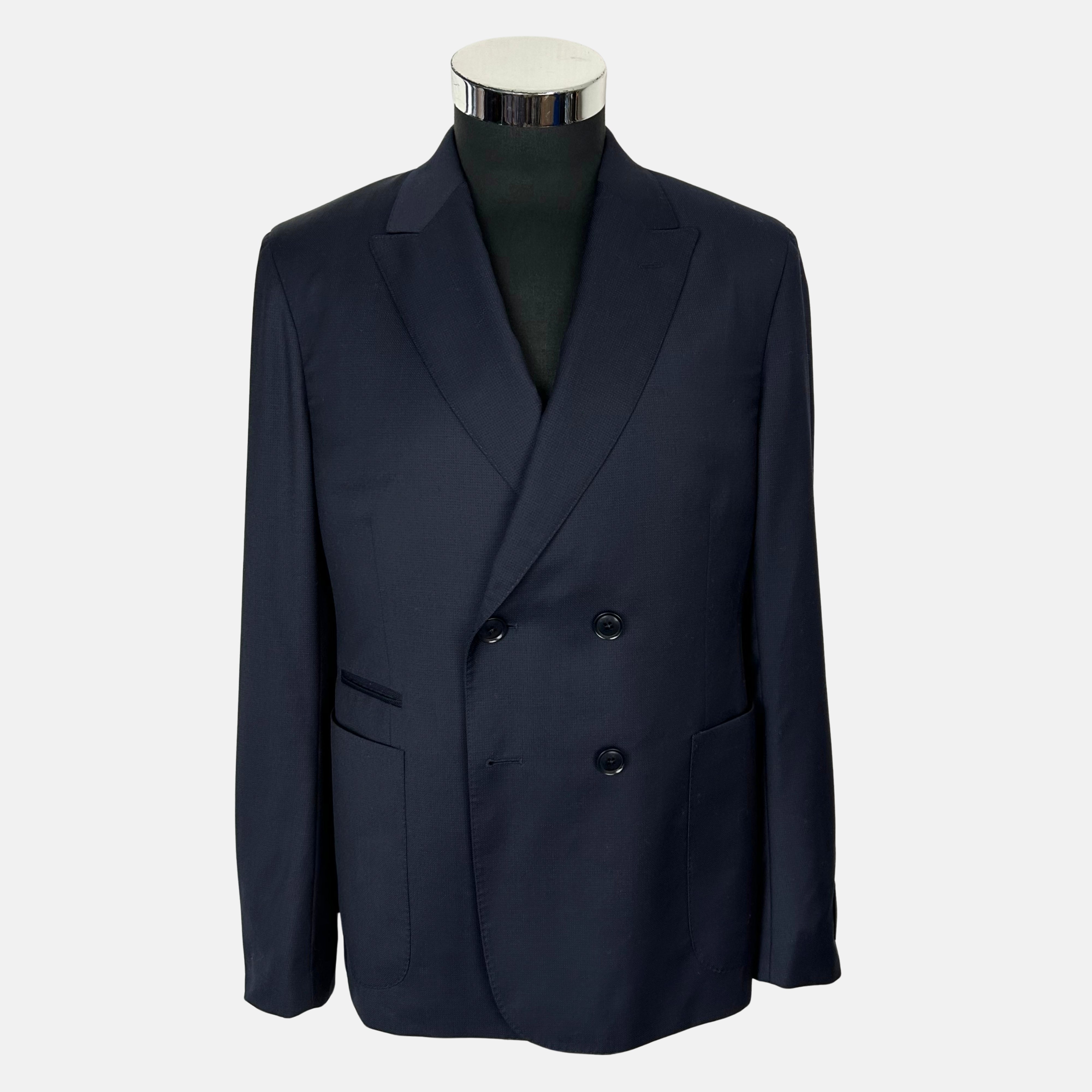Navy Double Breasted Blazer made of Wool (EU 50)