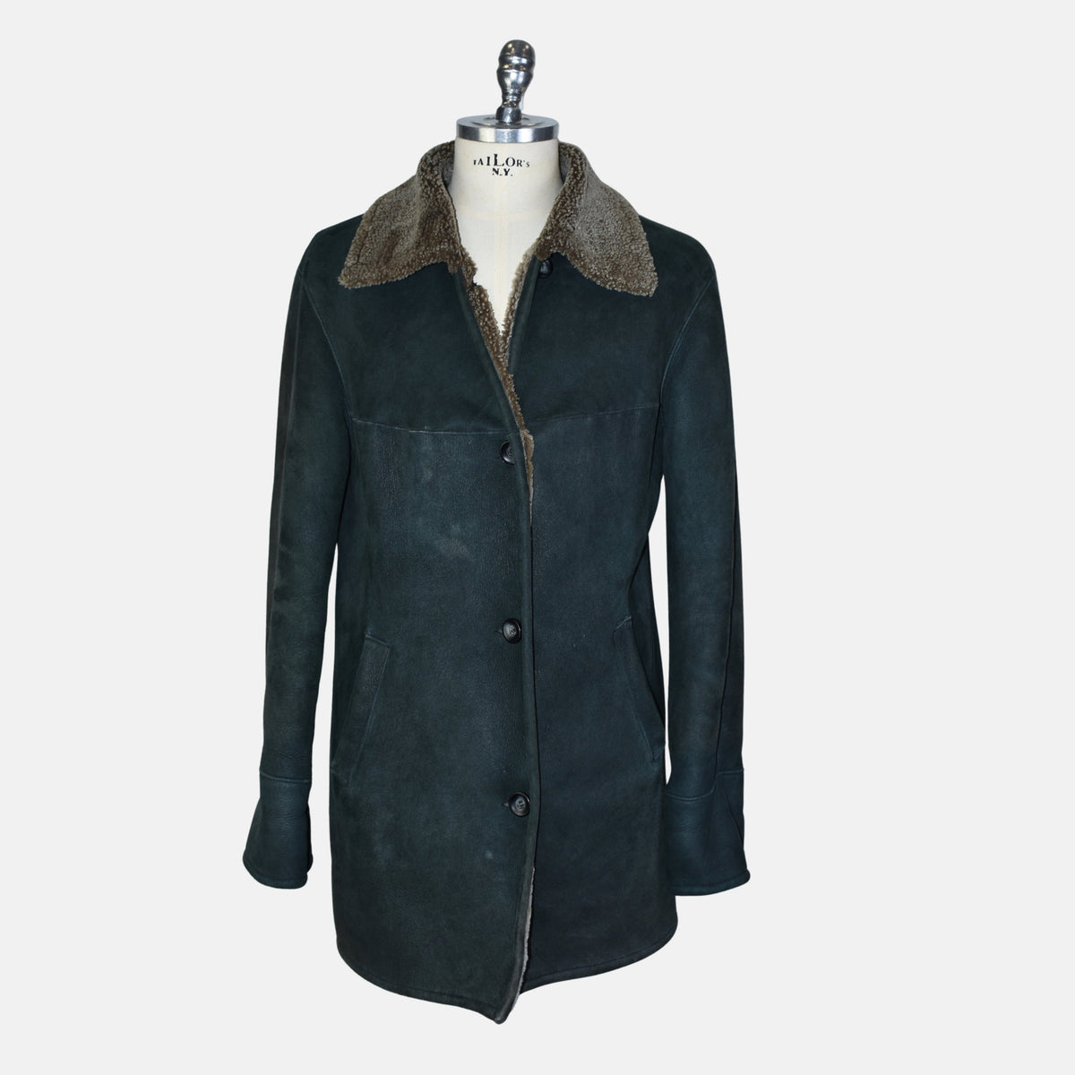 Gray Shearling Coat made of Lambskin (EU 48)