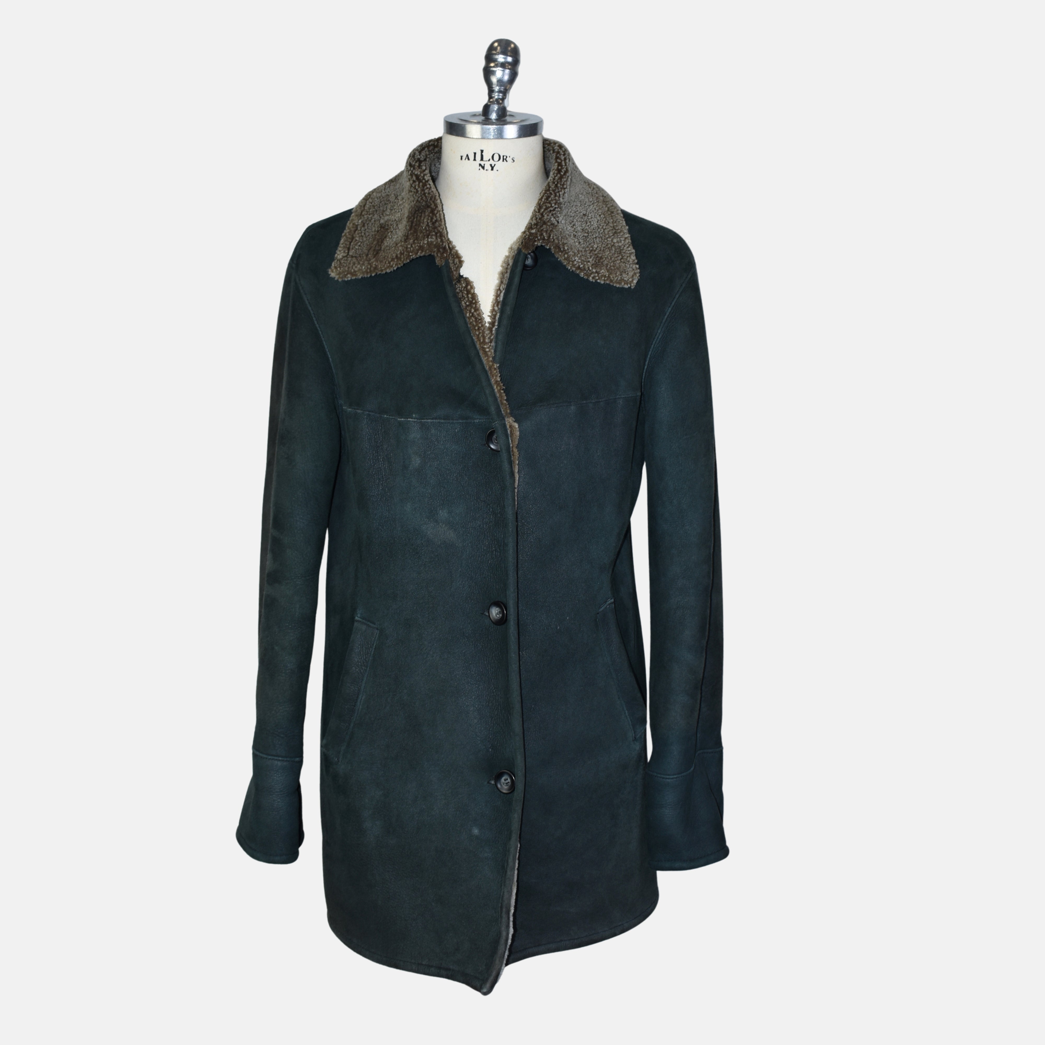 Gray Shearling Coat made of Lambskin (EU 48)