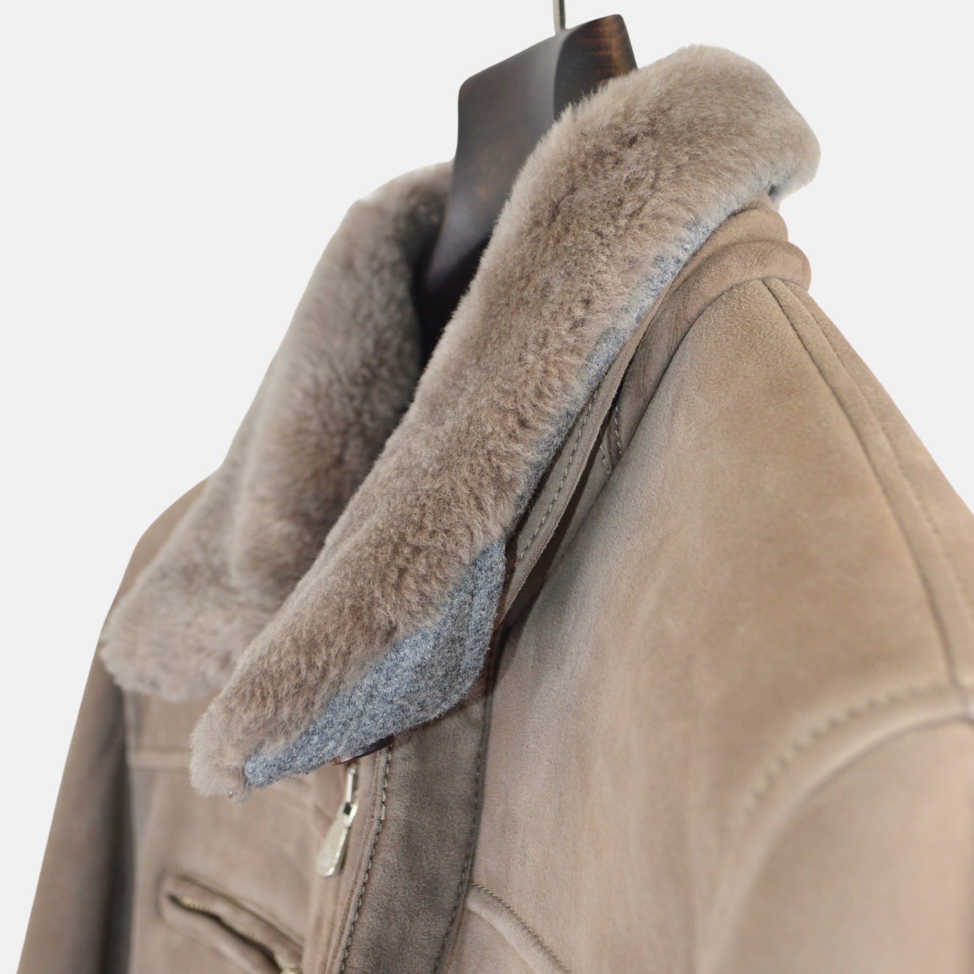 Taupe Shearling Coat (M/L)