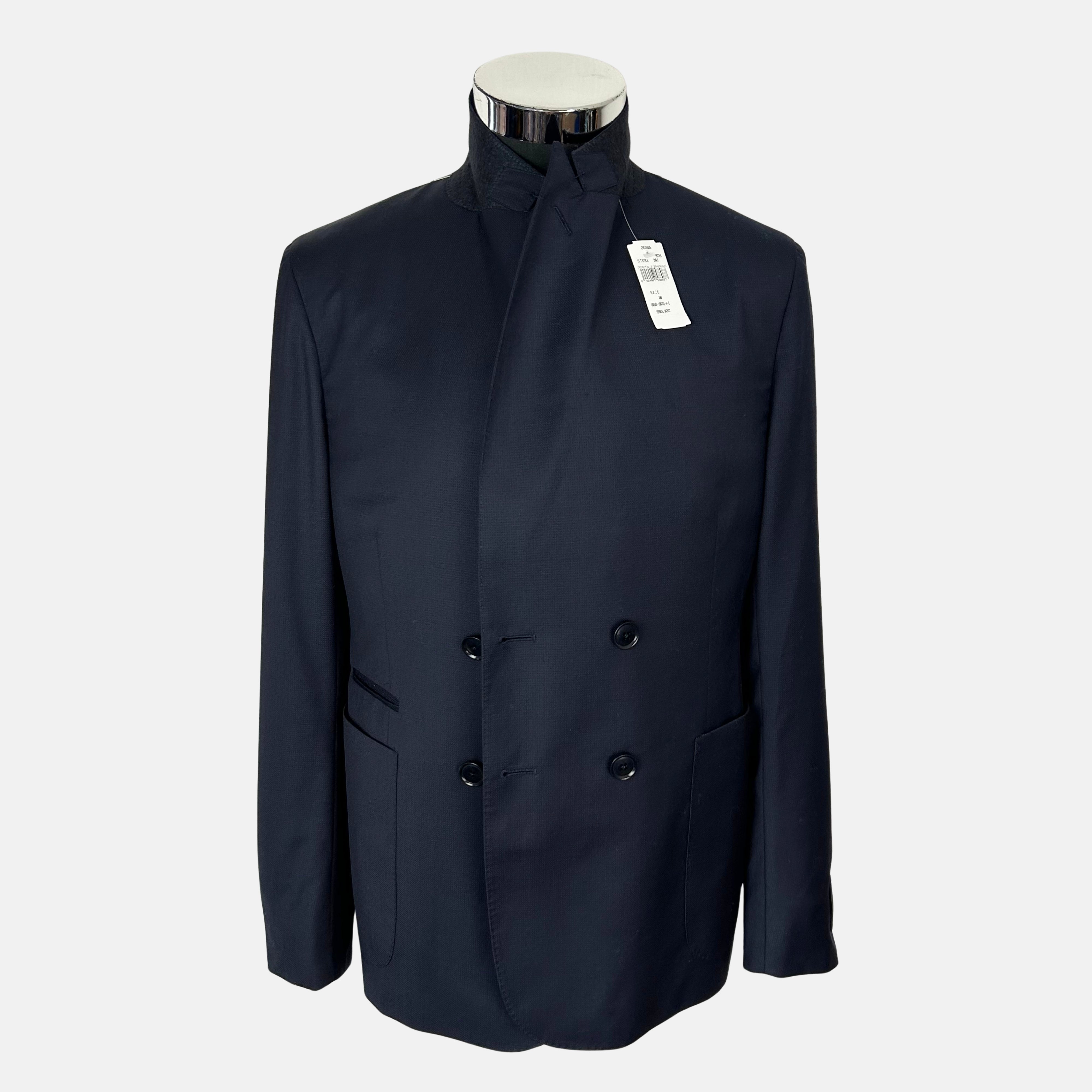 Navy Double Breasted Blazer made of Wool (EU 50)