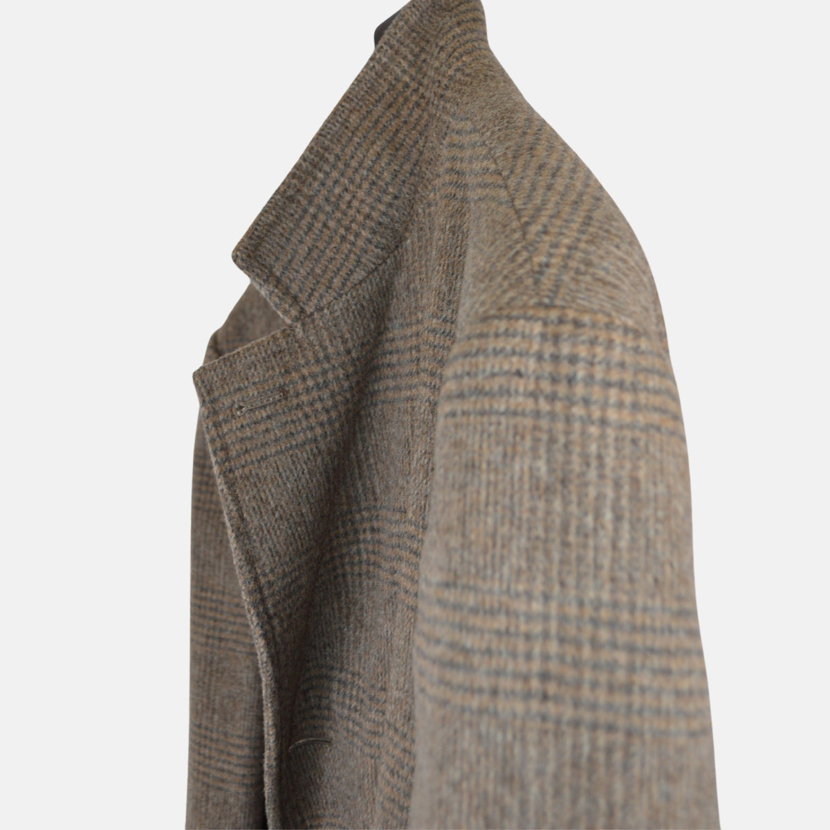 Brown Checked Coat made of Wool/Alpaca (EU 56)