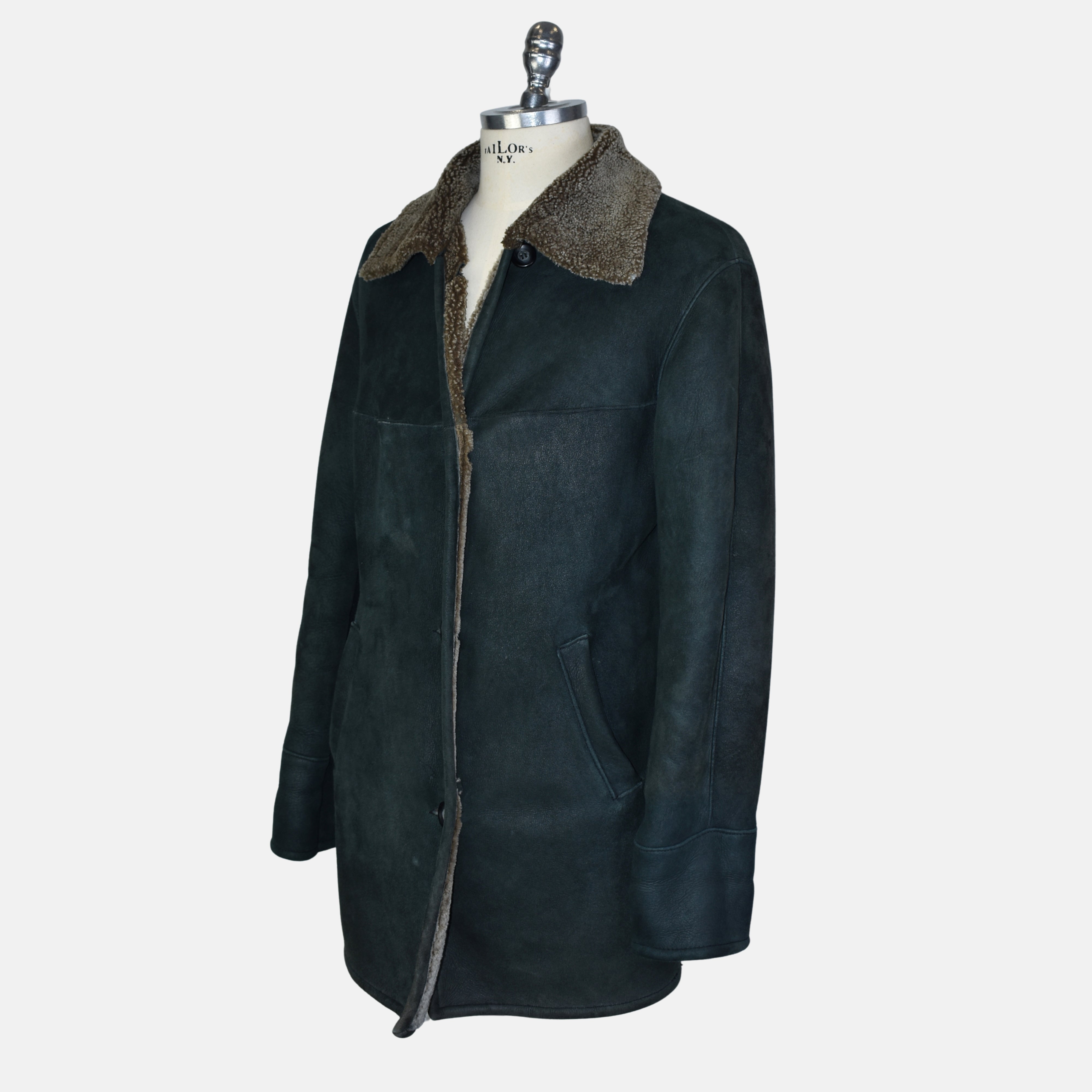 Gray Shearling Coat made of Lambskin (EU 48)