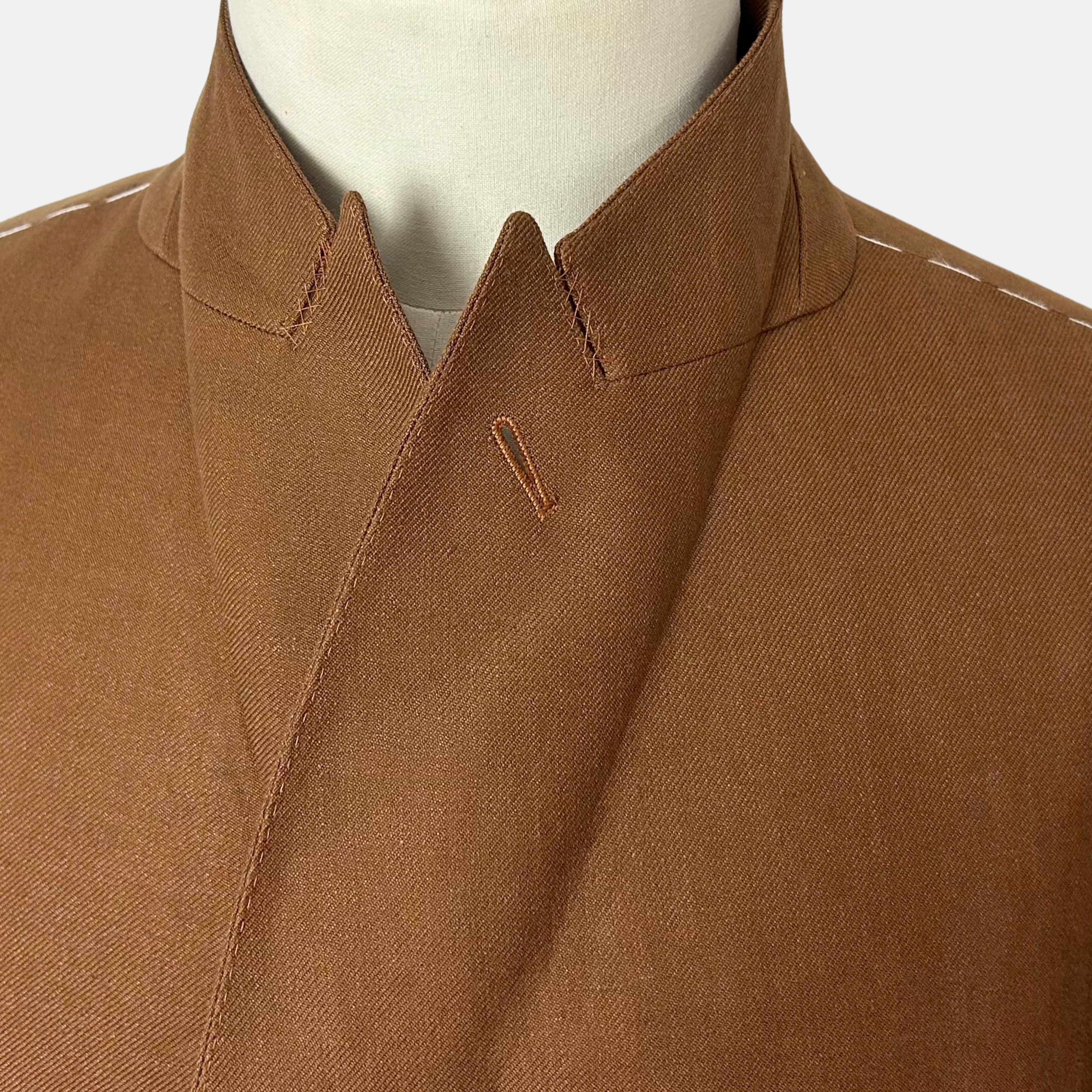 Kamelfarbener Blazer aus Leinen/Wolle (EU 56)