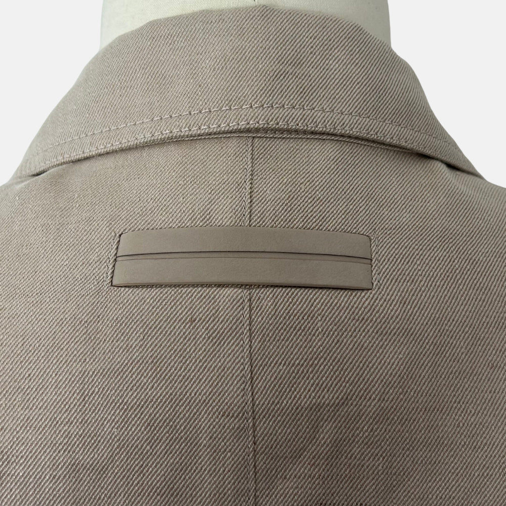 Ecru Jacket made of Linen/Leather Details (EU 48)