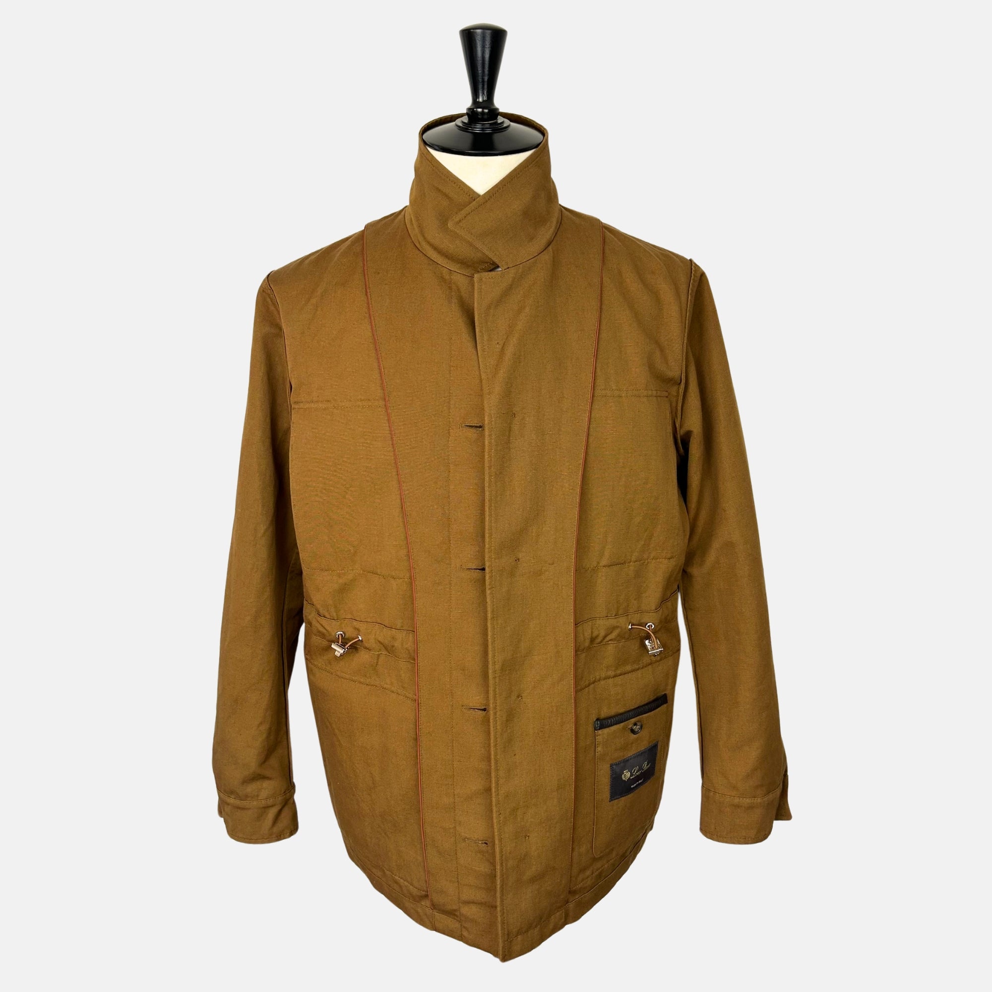 Brown Field Jacket made of Cotton/Linen (M)