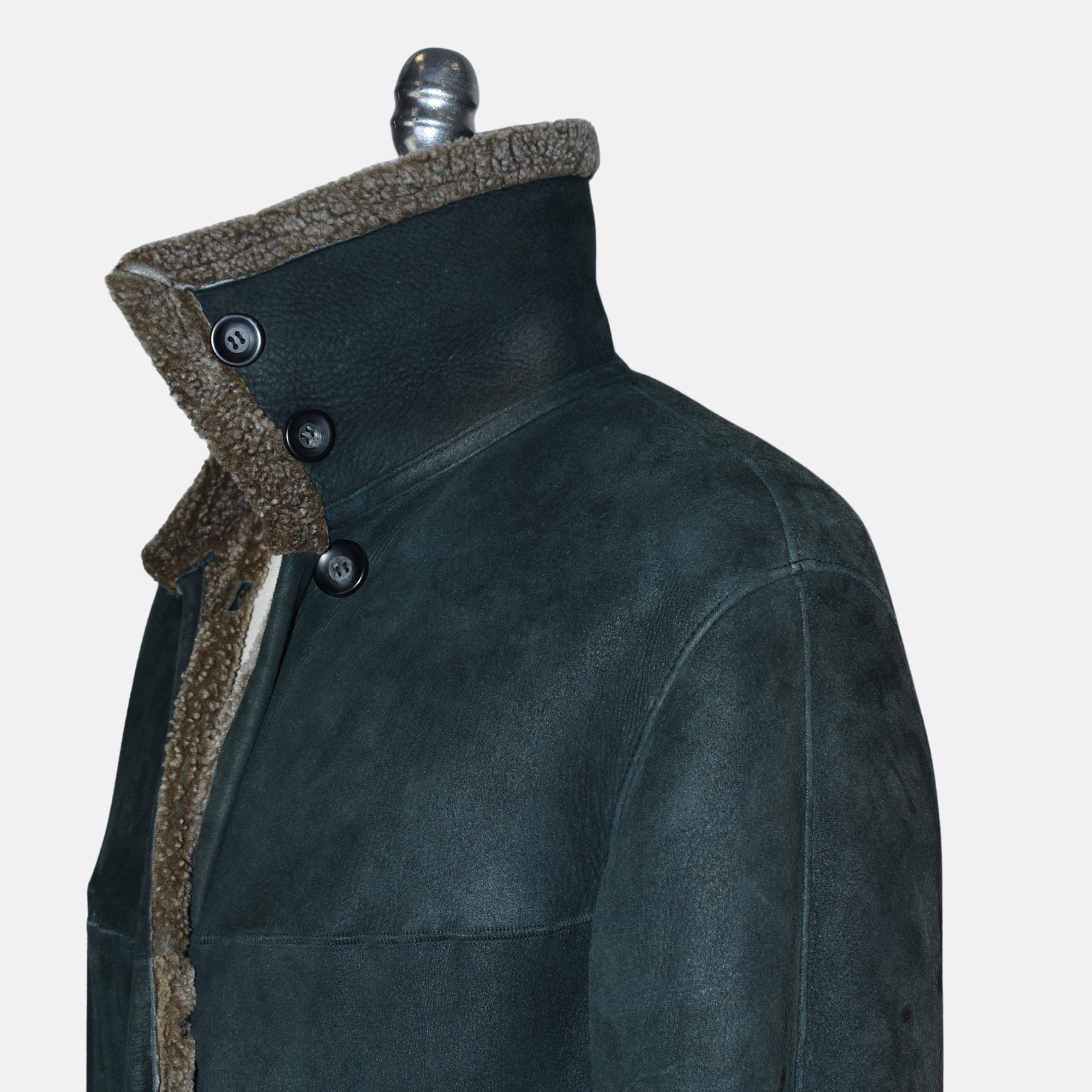 Gray Shearling Coat made of Lambskin (EU 48)