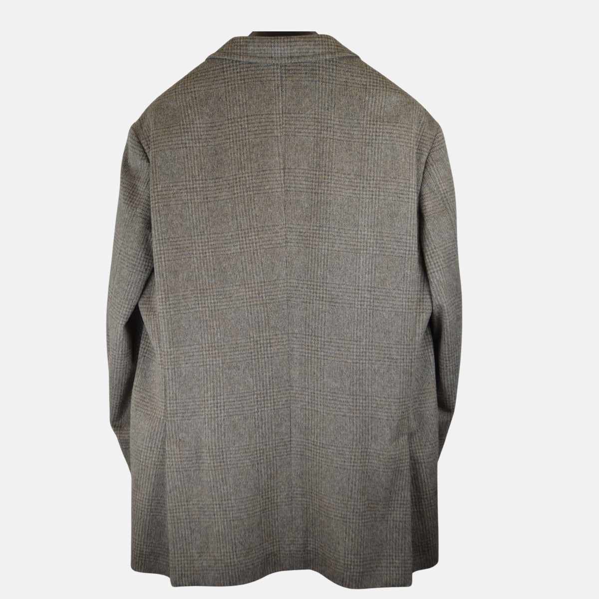 Brown Checked Coat made of Wool/Alpaca (EU 56)