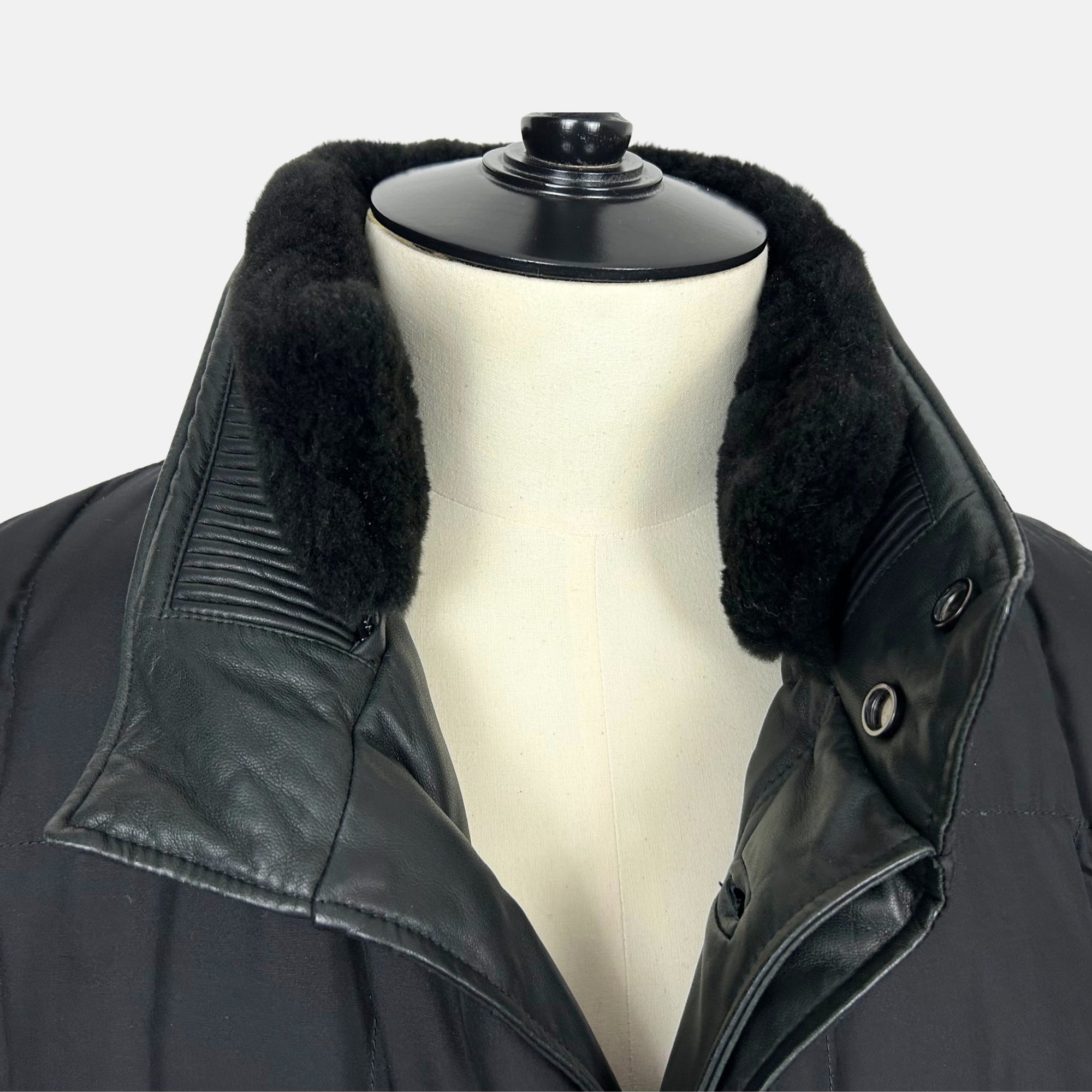 Black Down Coat made of Silk (EU 58)