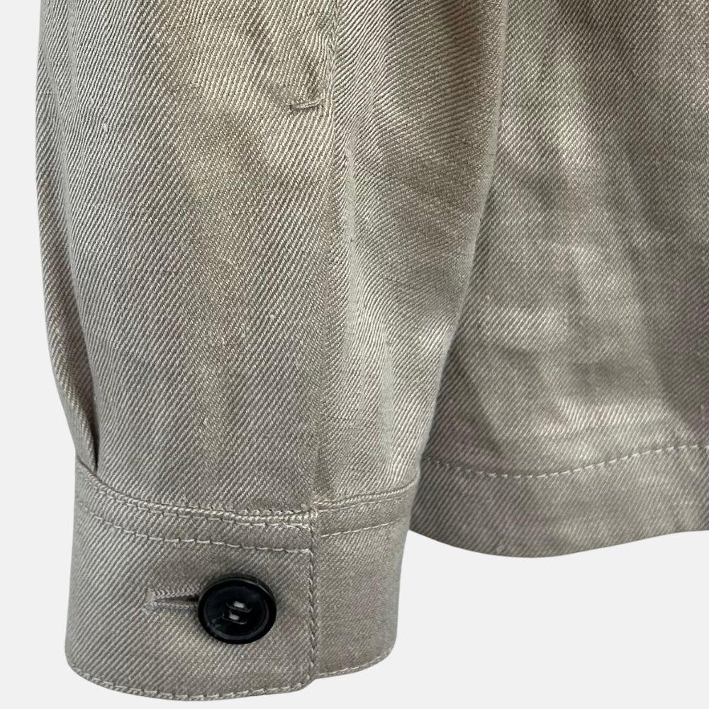 Ecru Jacket made of Linen/Leather Details (EU 48)