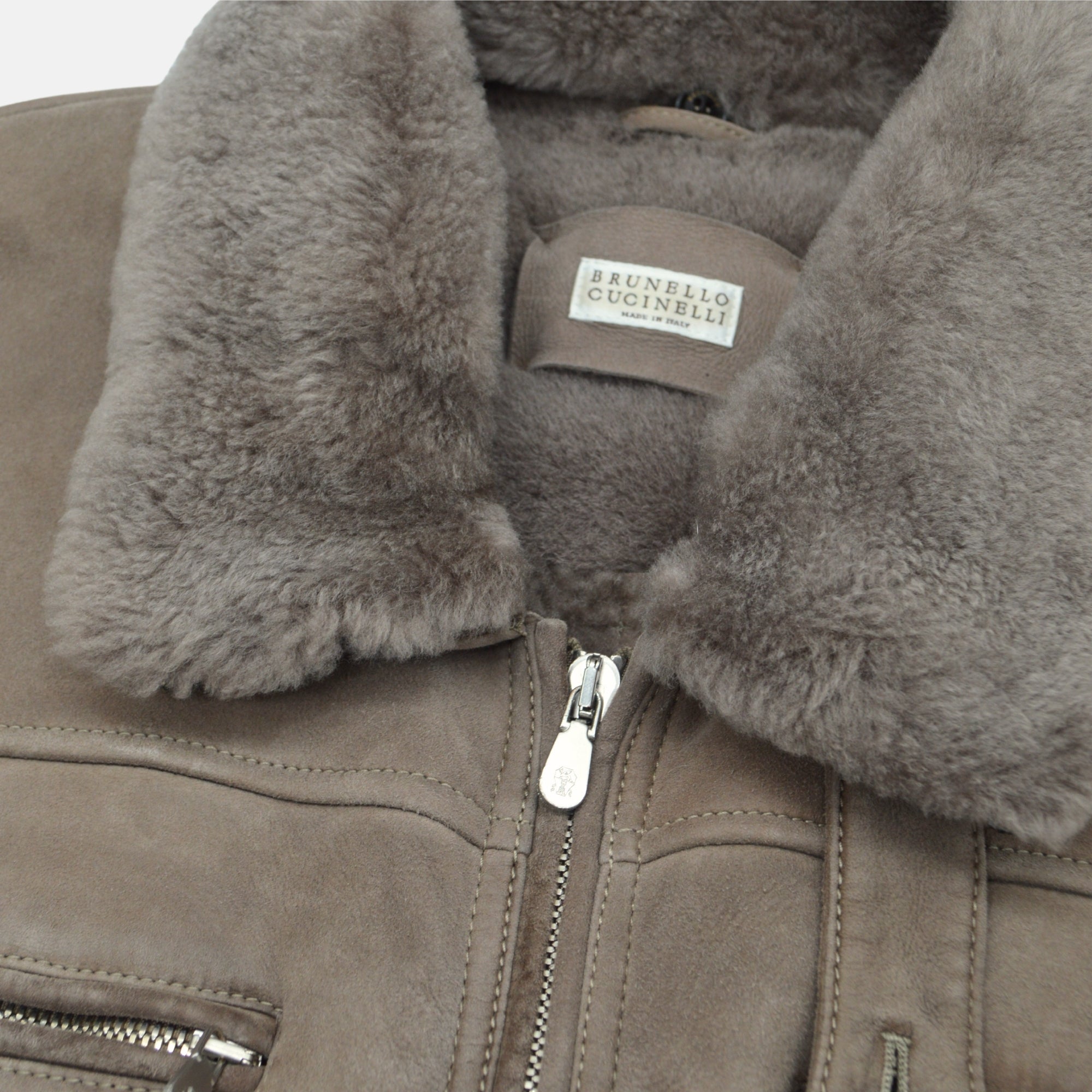 Taupe Shearling Coat (M/L)