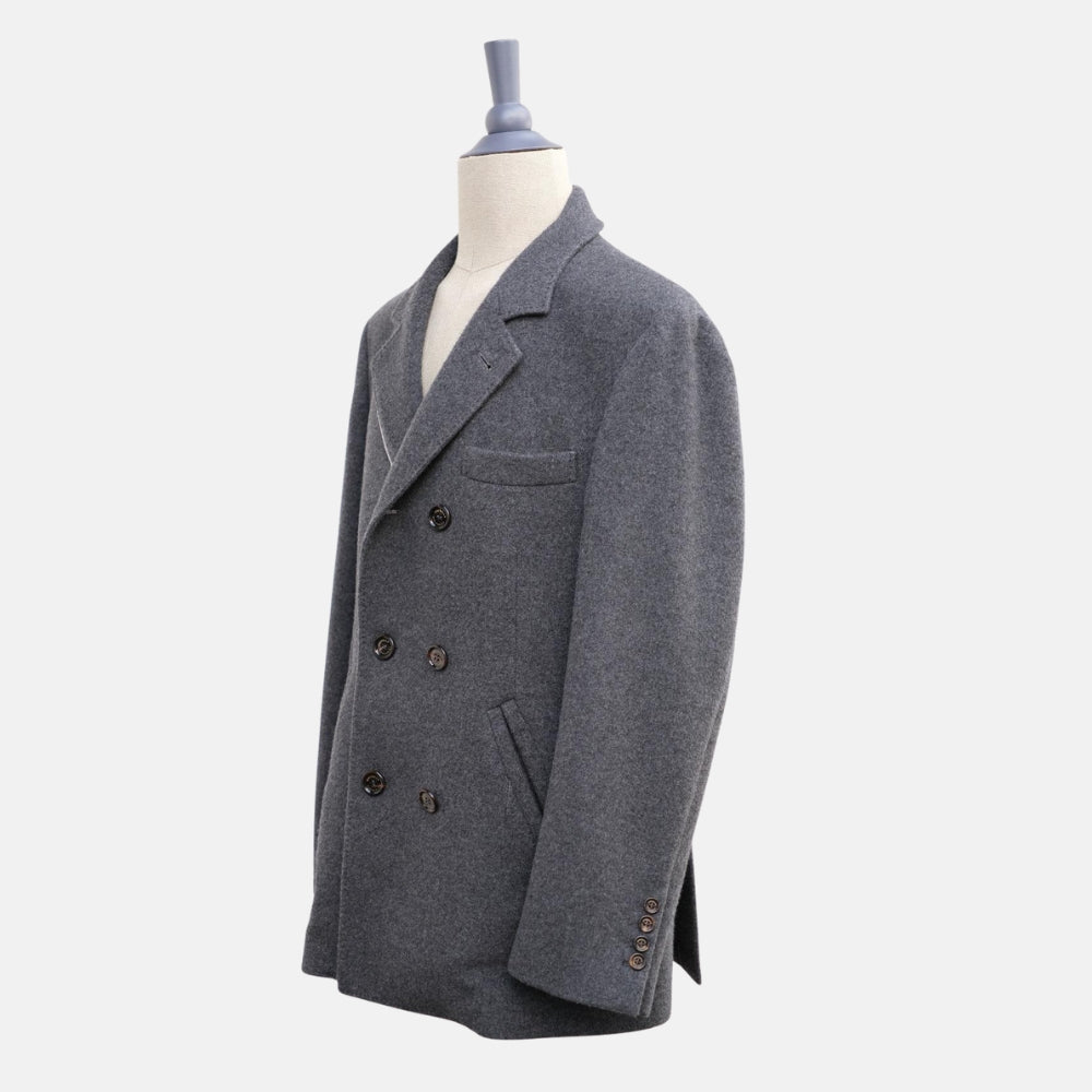 Grey Cashmere Pea Coat (EU 52)