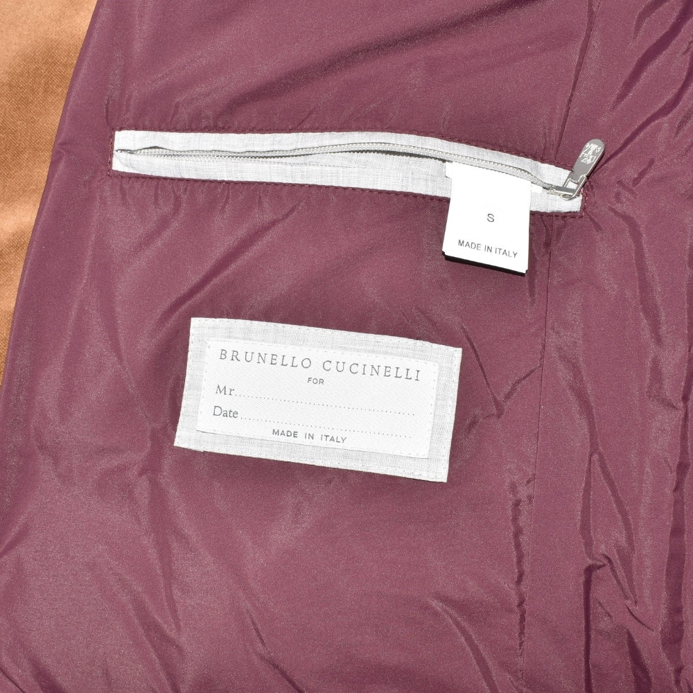 Brown Down Velvet Vest made of Cotton (S)