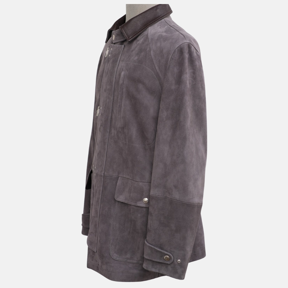 Grey Suede Fireman's Jacket (M)