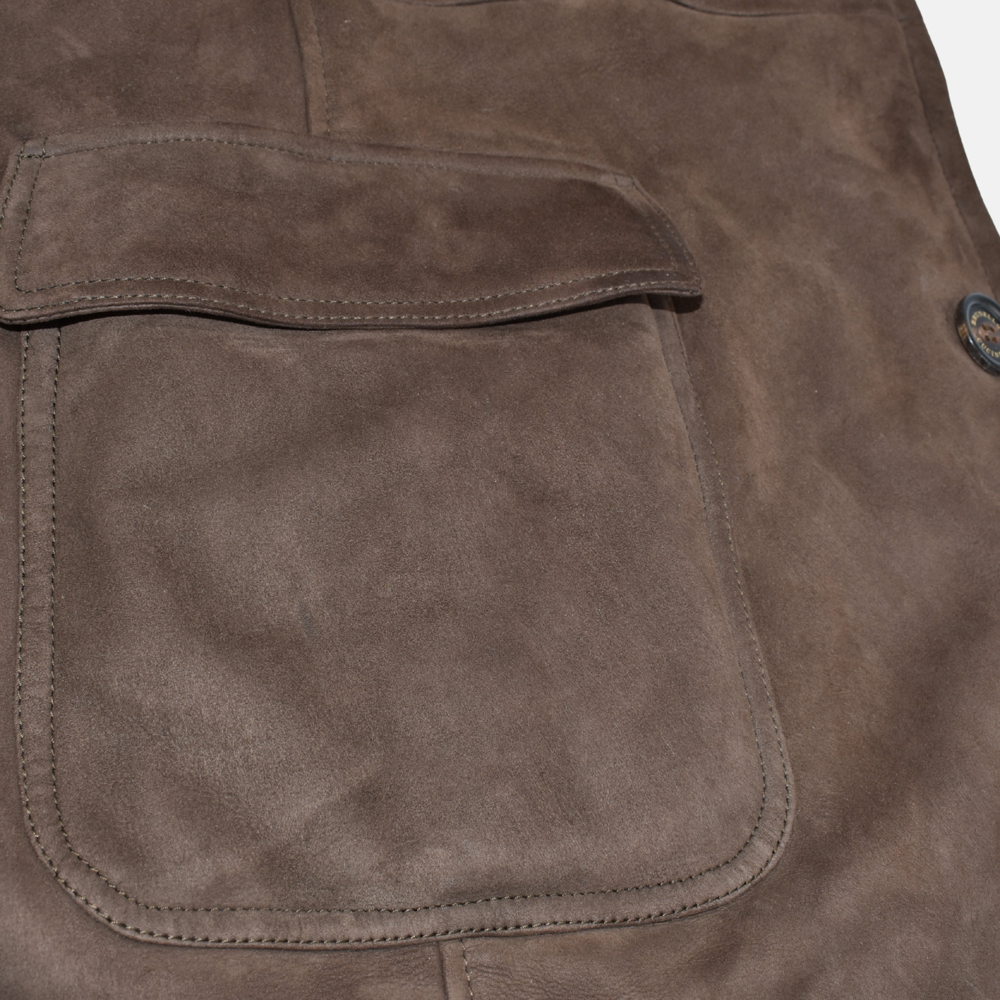 Brauner Shearling-Mantel (XL)