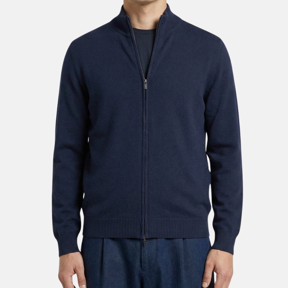 Navy Blue Zipper made of Cashmere (EU 48)
