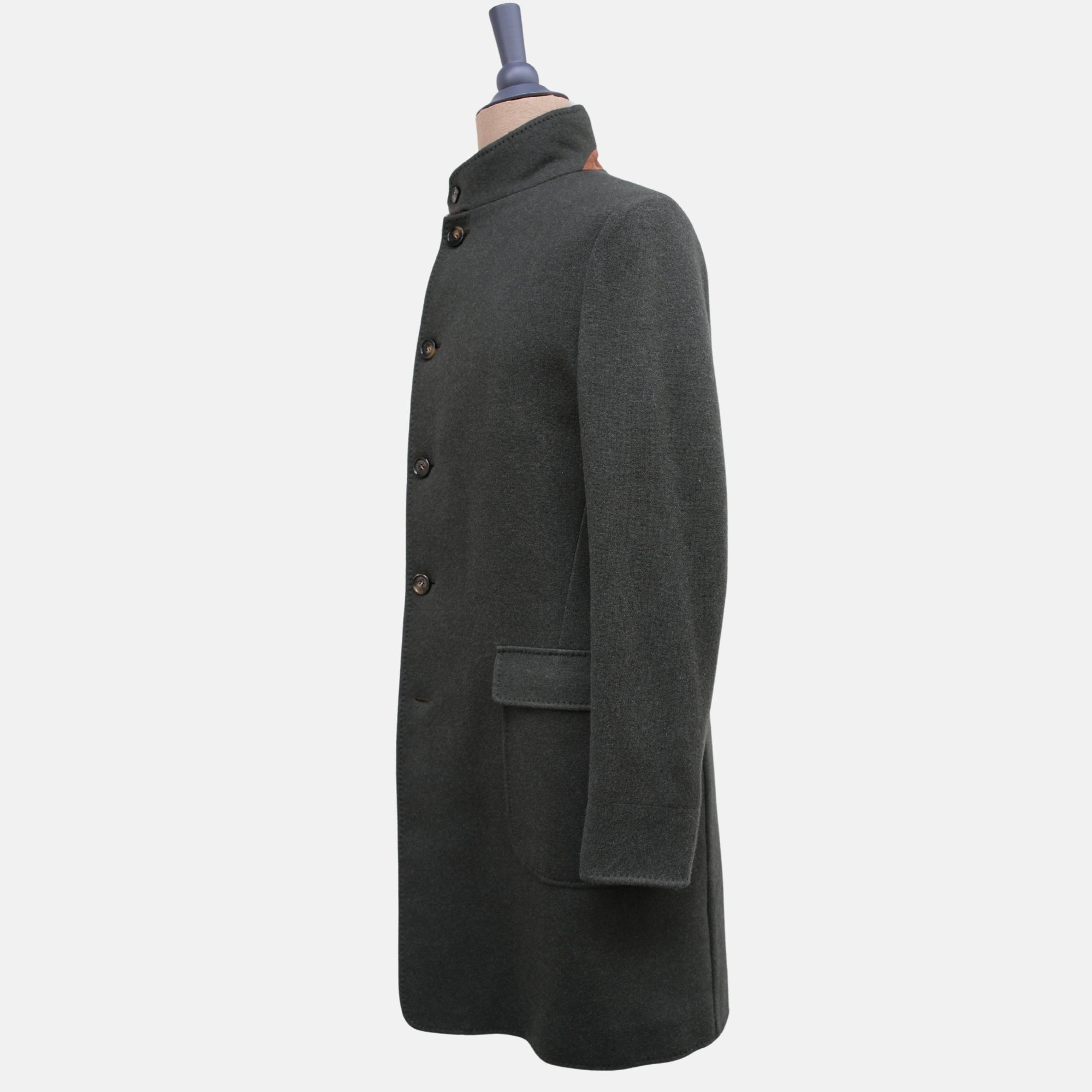 Green Cashmere Coat with Castarino Lining (M)