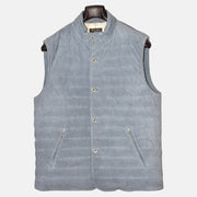 Light Blue Down Vest made of Suede (L)