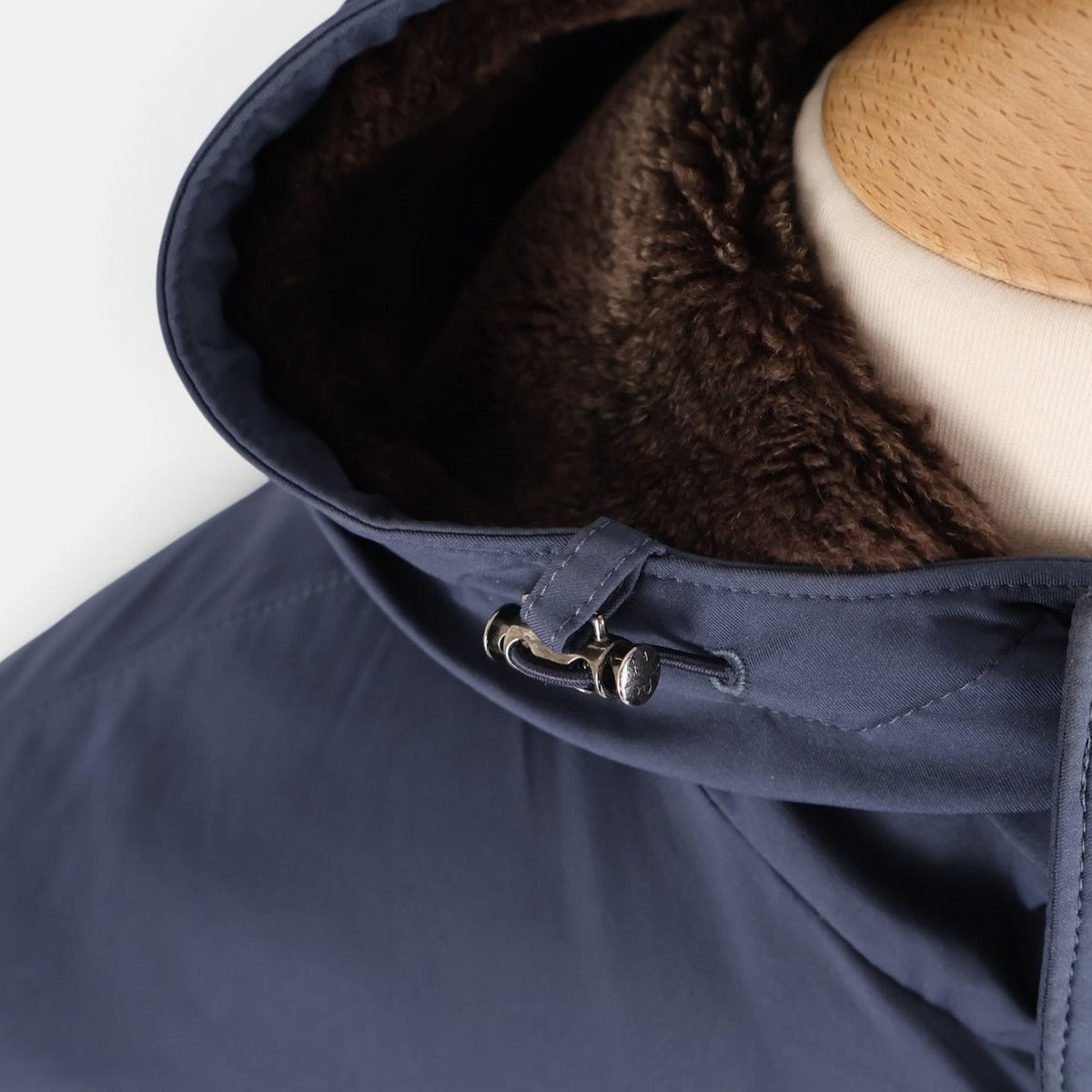 Navy Hooded Castarino Lined Coat