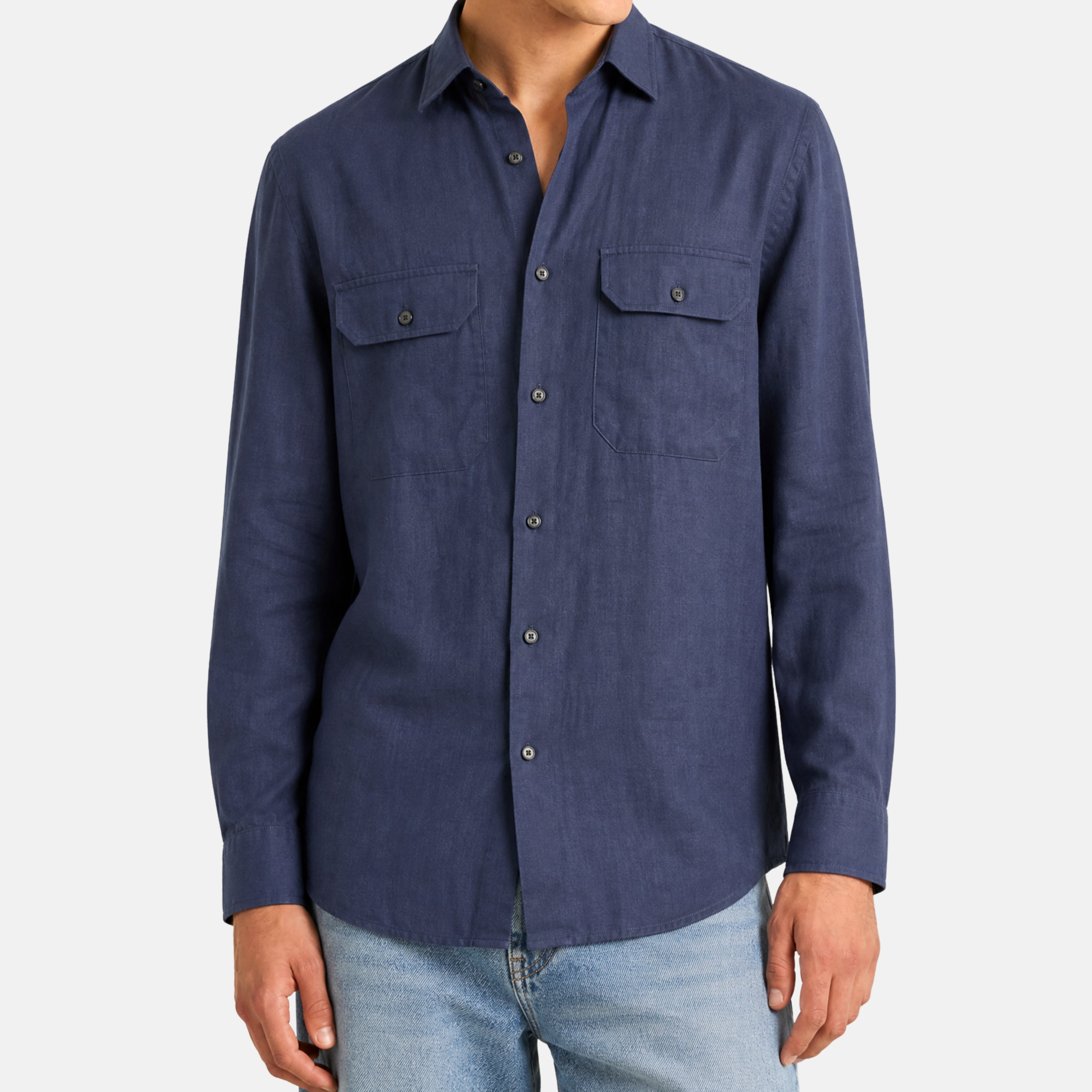 Blue Hemp Shirt (M)