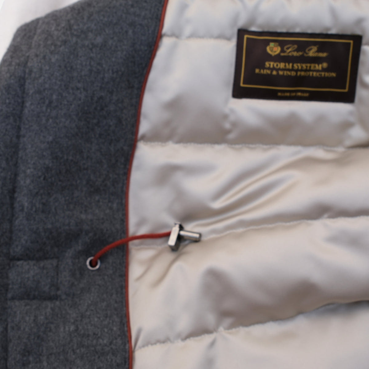 Gray Down/Storm System Jacket made of Virgin Wool/Cashmere/Suede Details (EU 52)